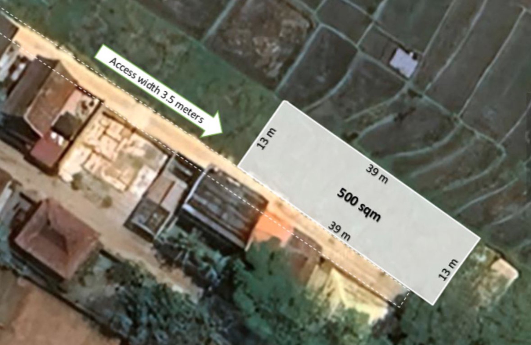 Leasehold - Prime 500 sqm Land in Cemagi, Bali - Rice Field View & 500m to the Beach!