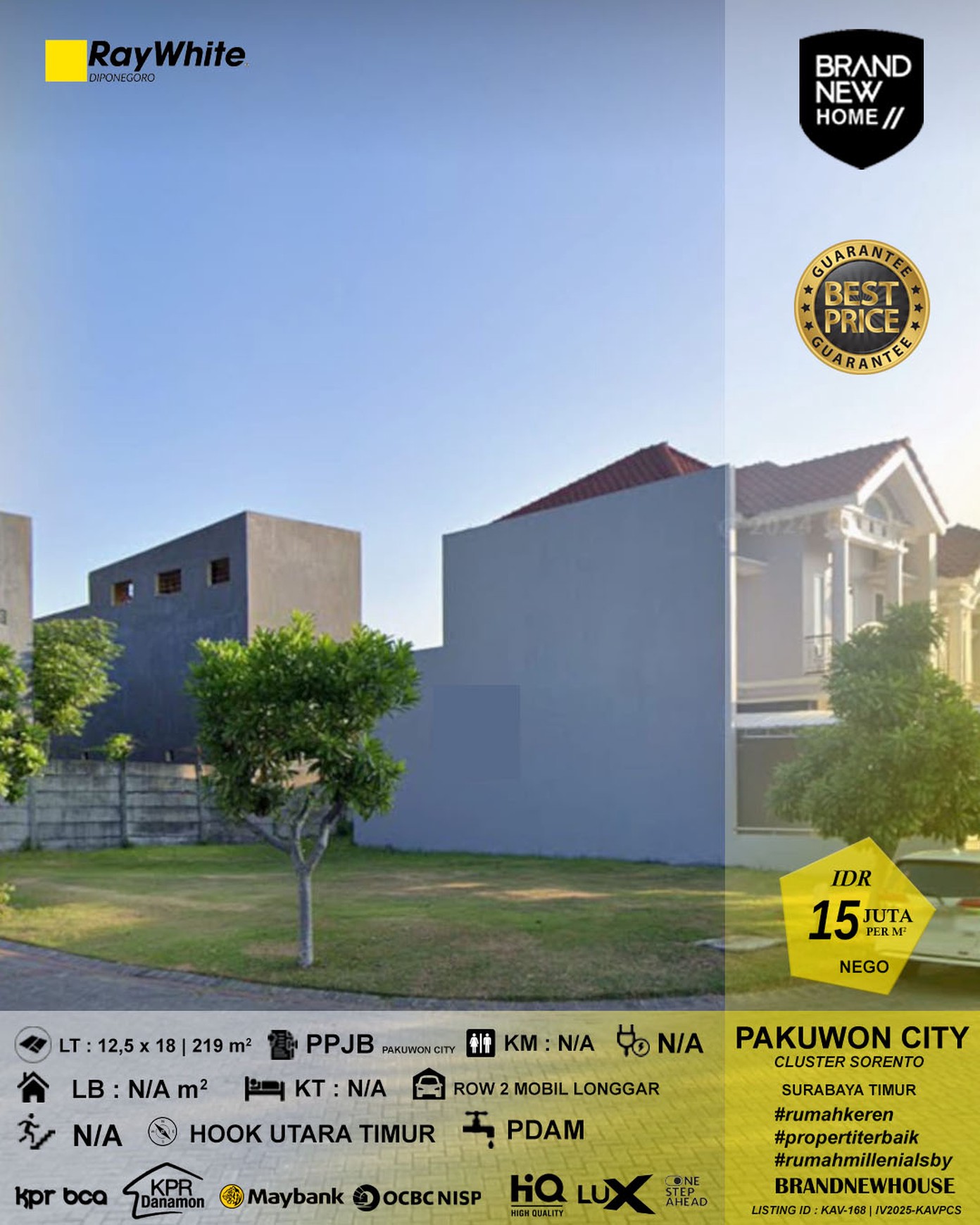 DIJUAL MURAH KAVLING TANAH CLUSTER SORENTO PAKUWON CITY