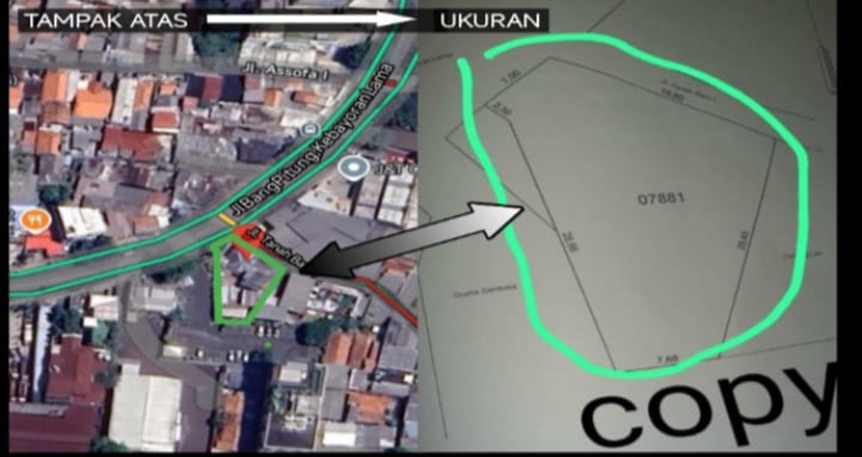 Dijual Cepat Tanah di Area Komersil DIbawah Harga Pasaran, Lokasi Strategis - Langsung di Pinggir Jalan Raya Kebayoran Lama, Jakarta Selatan