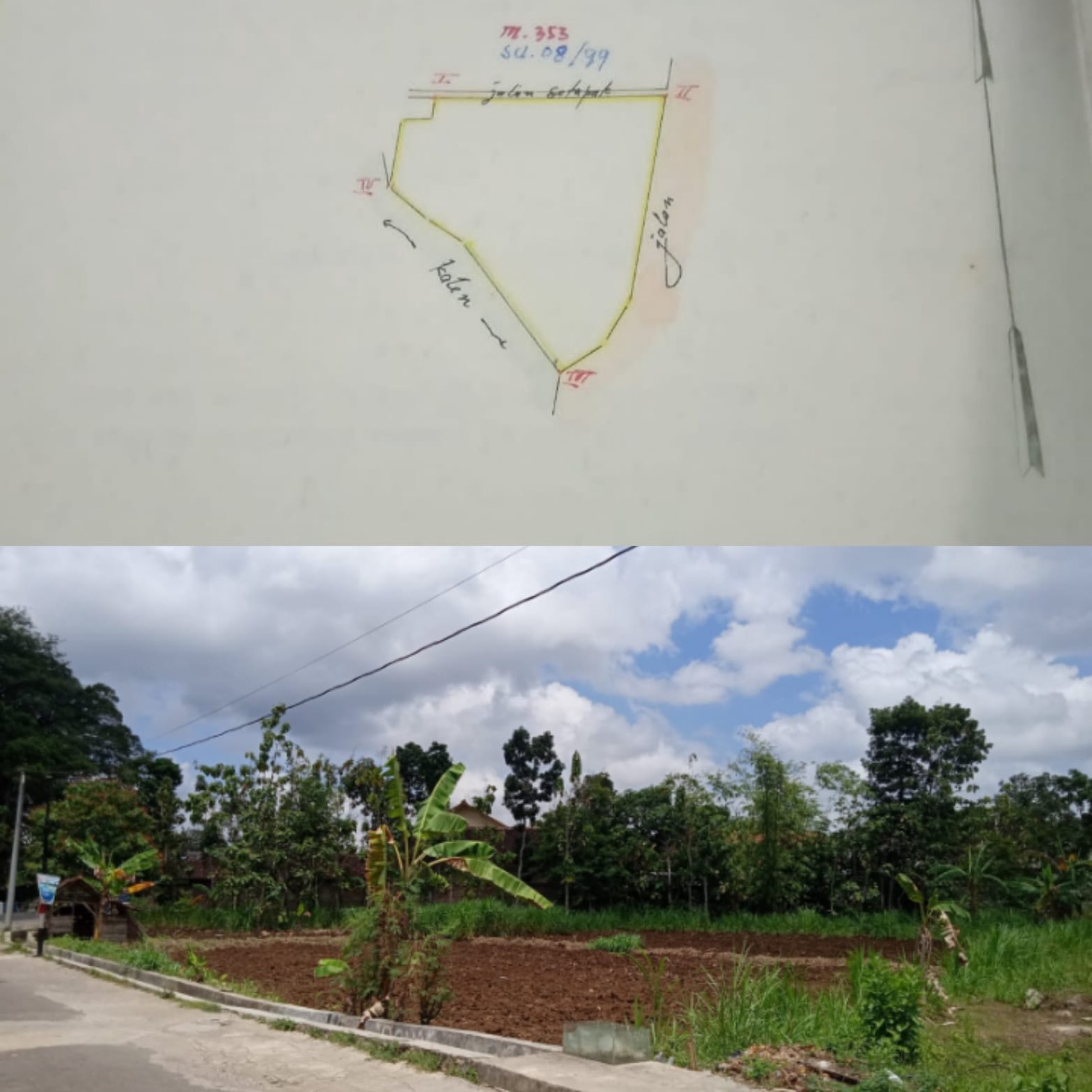 Tanah Luas 1760 Meter Persegi Lokasi RS Nur Rohmah Playen Gunung Kidul 