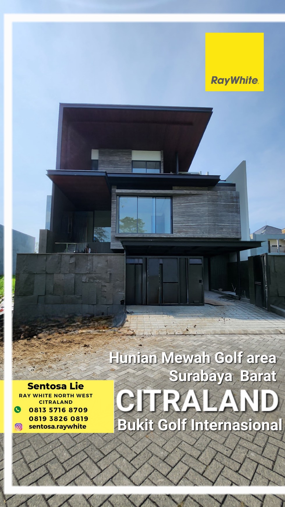 Dijual Rumah Bukit Golf Internasional Citraland Surabaya New Baru Dekat Pakuwon Indah, Graha Family, Villa Valensia, Dian Istana, Bukit Darmo Golf