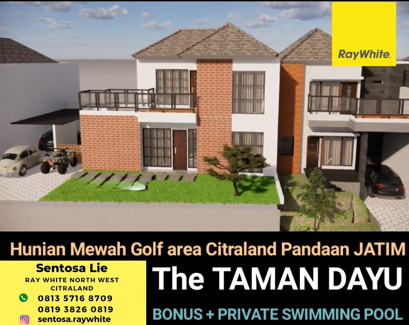 Murah Luas Dijual Rumah Villa The Taman Dayu Bonus Private Swimming Pool - New Baru Hunian Mewah Golf Area Pandaan Jawa Timur