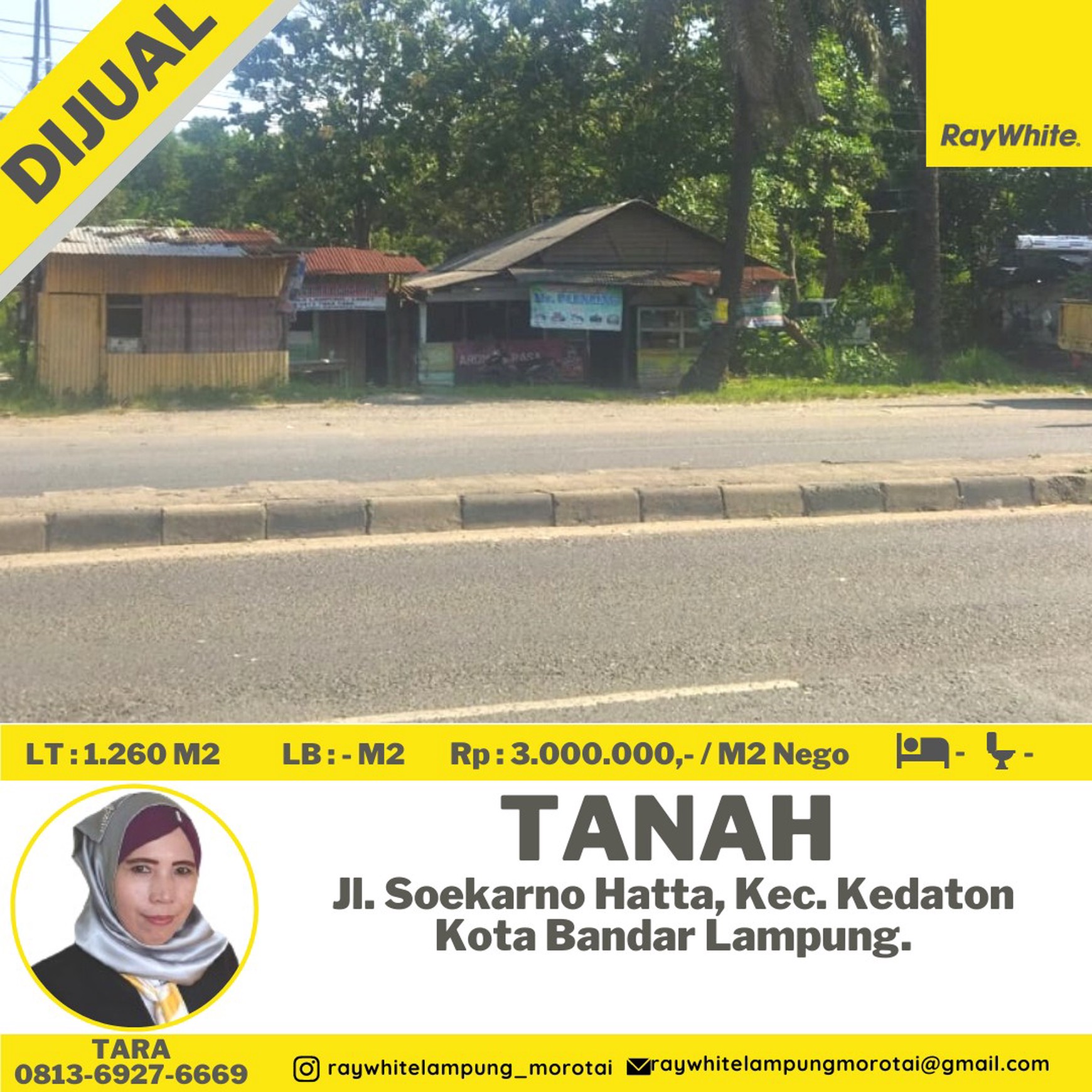 dijual tanah murah kedaton bandar lampung