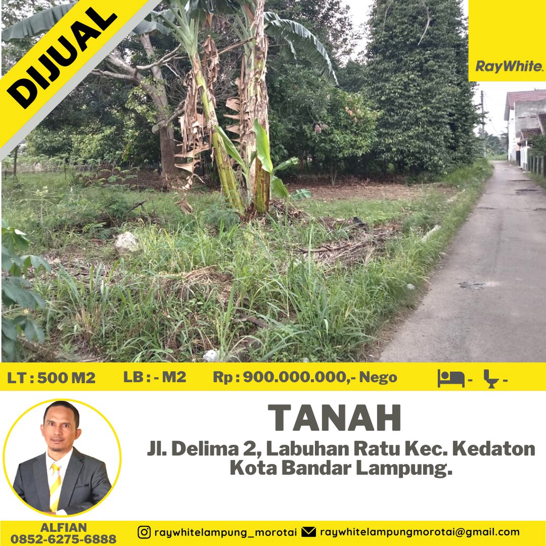dijual tanah murah kedaton bandar lampung
