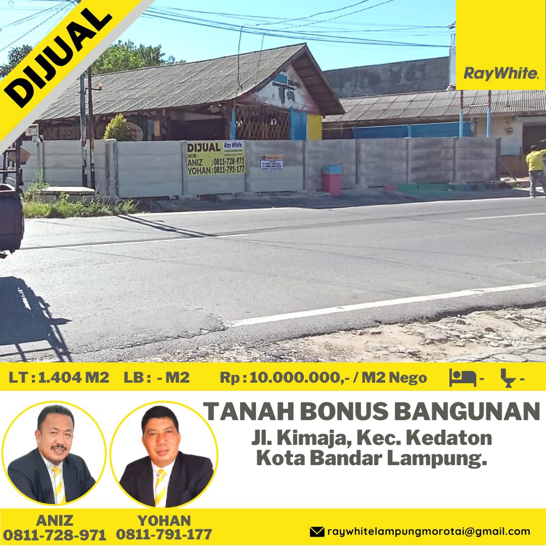 dijual tanah murah kedaton bandar lampung