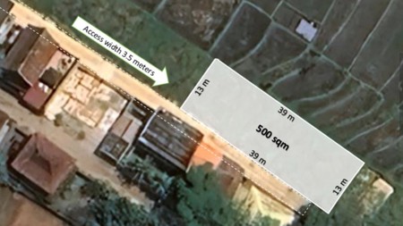 Leasehold - Prime 500 sqm Land in Cemagi, Bali - Rice Field View & 500m to the Beach!
