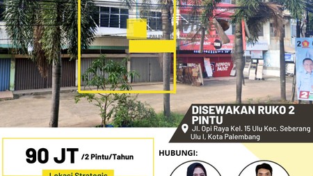 disewakan ruko 2 pintu di daerah OPI Palembang