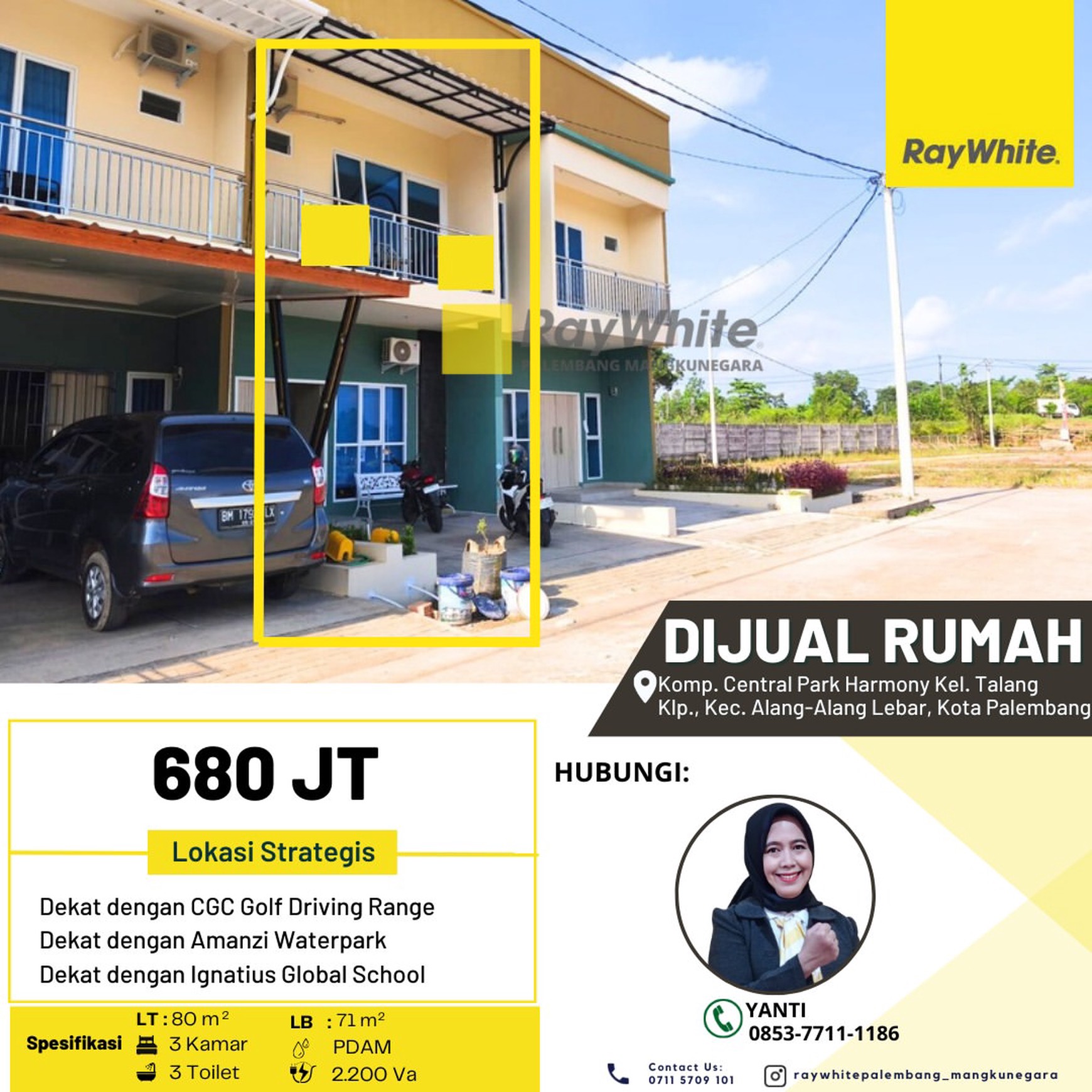 Dijual cepat rumah komplek Harmony Park kota Palembang