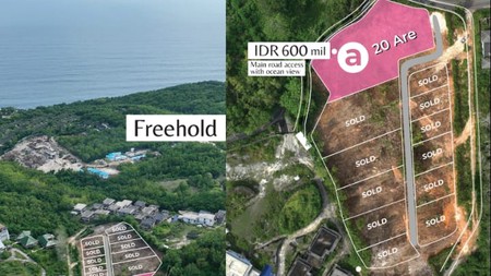 Land Freehold 900 Meter To Cliff Front  in Great Area Uluwatu Bali