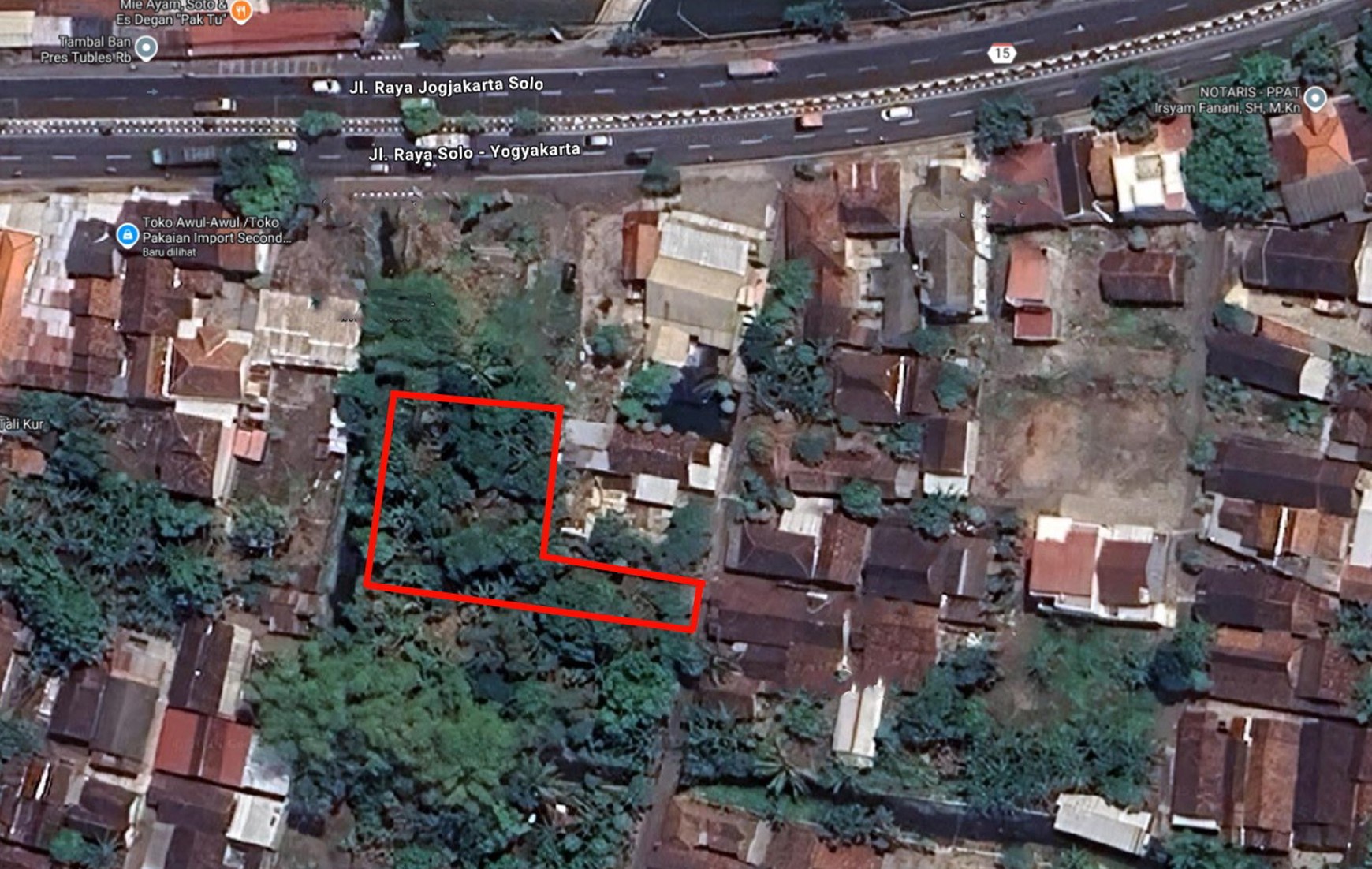Tanah Strategis 580 Meter Berada di Jalan Jogja-Solo Km 19 Prambanan Klaten 