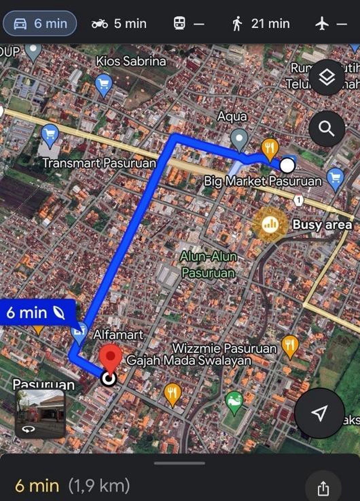 Rumah / Tempat Usaha ( Ex. Supermarket ) cocok untuk usaha apapun di Jl. Gajah Mada Kota Pasuruan, Nol Jalan Raya