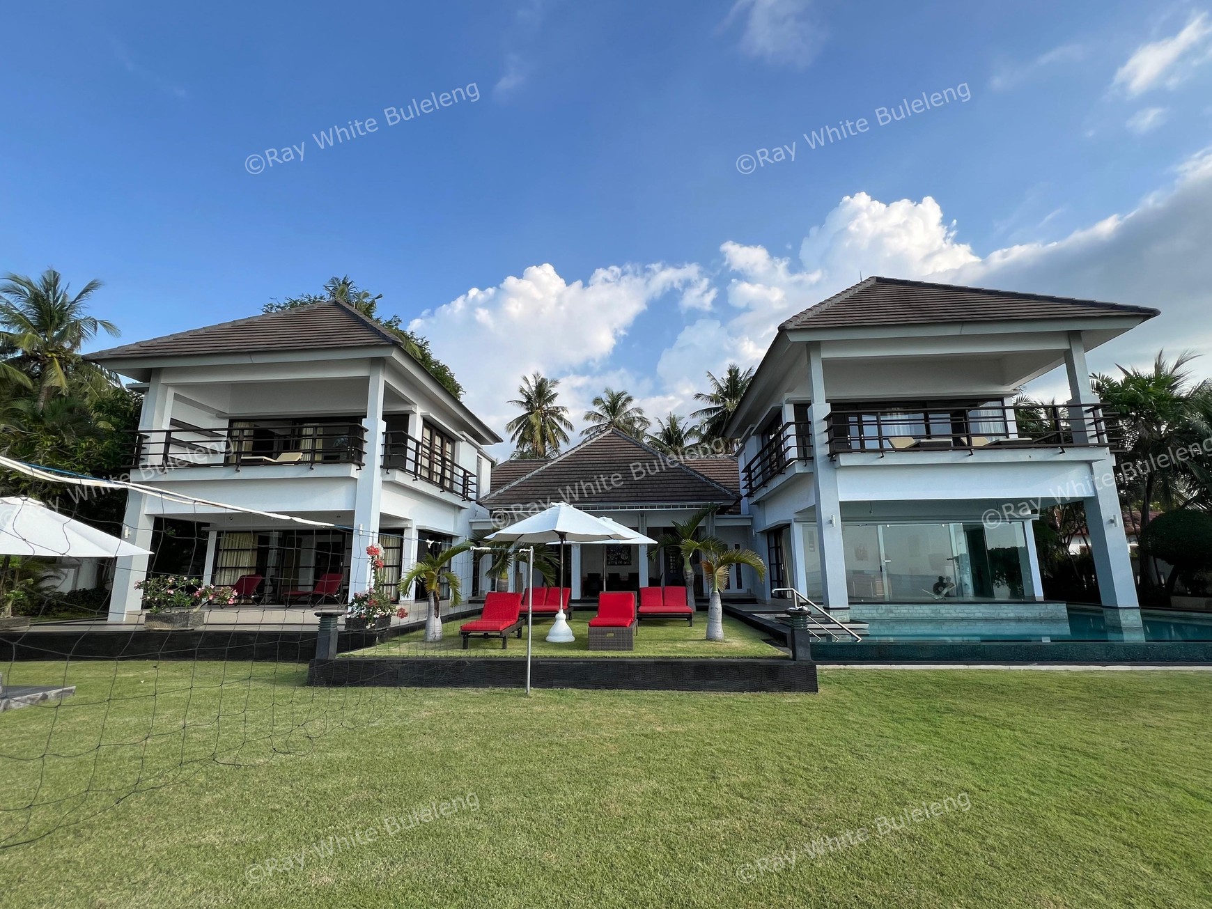 Elegant Beachfront Villa with Ocean View Terrace & Expansive Grounds