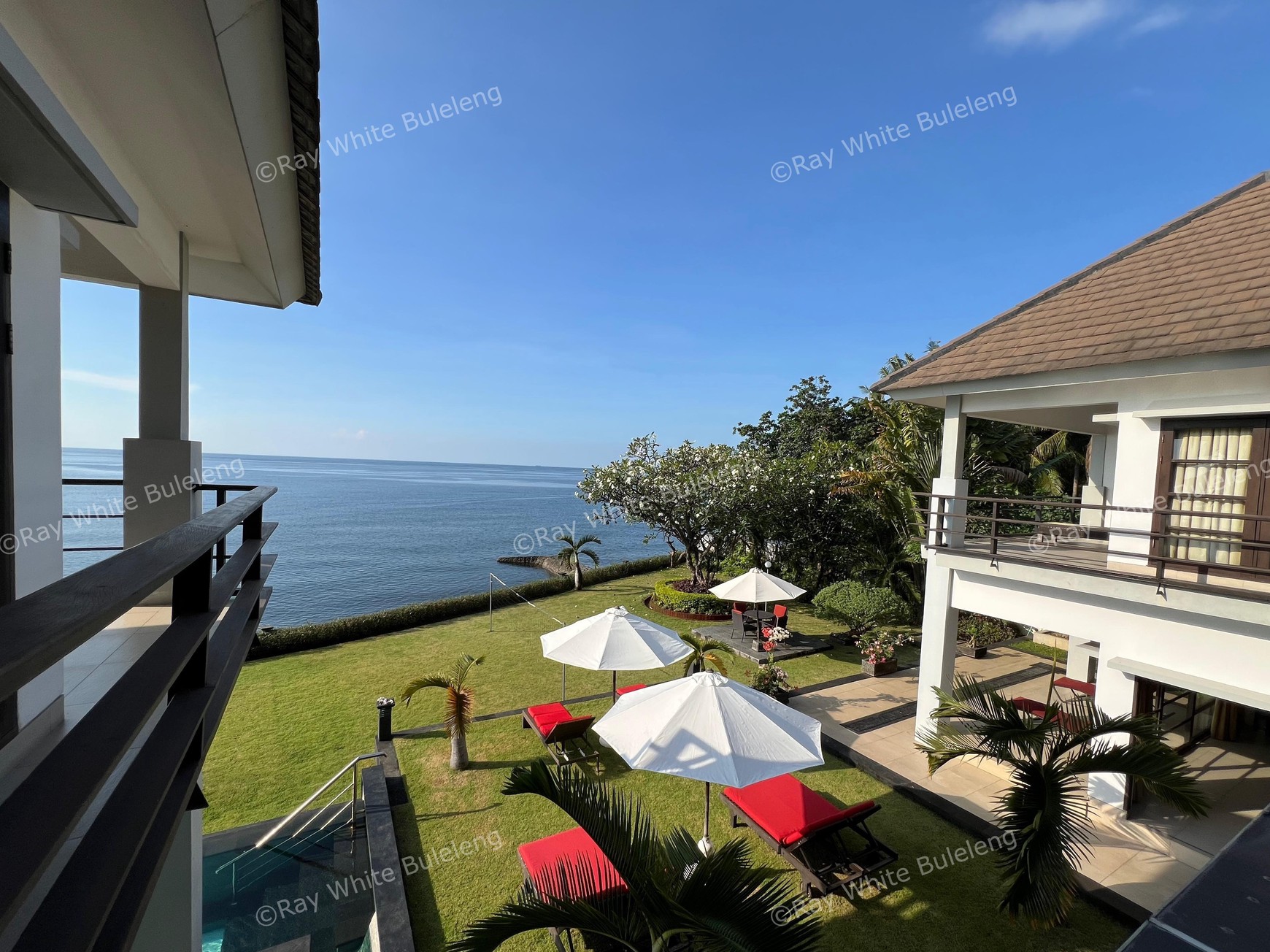 Elegant Beachfront Villa with Ocean View Terrace & Expansive Grounds