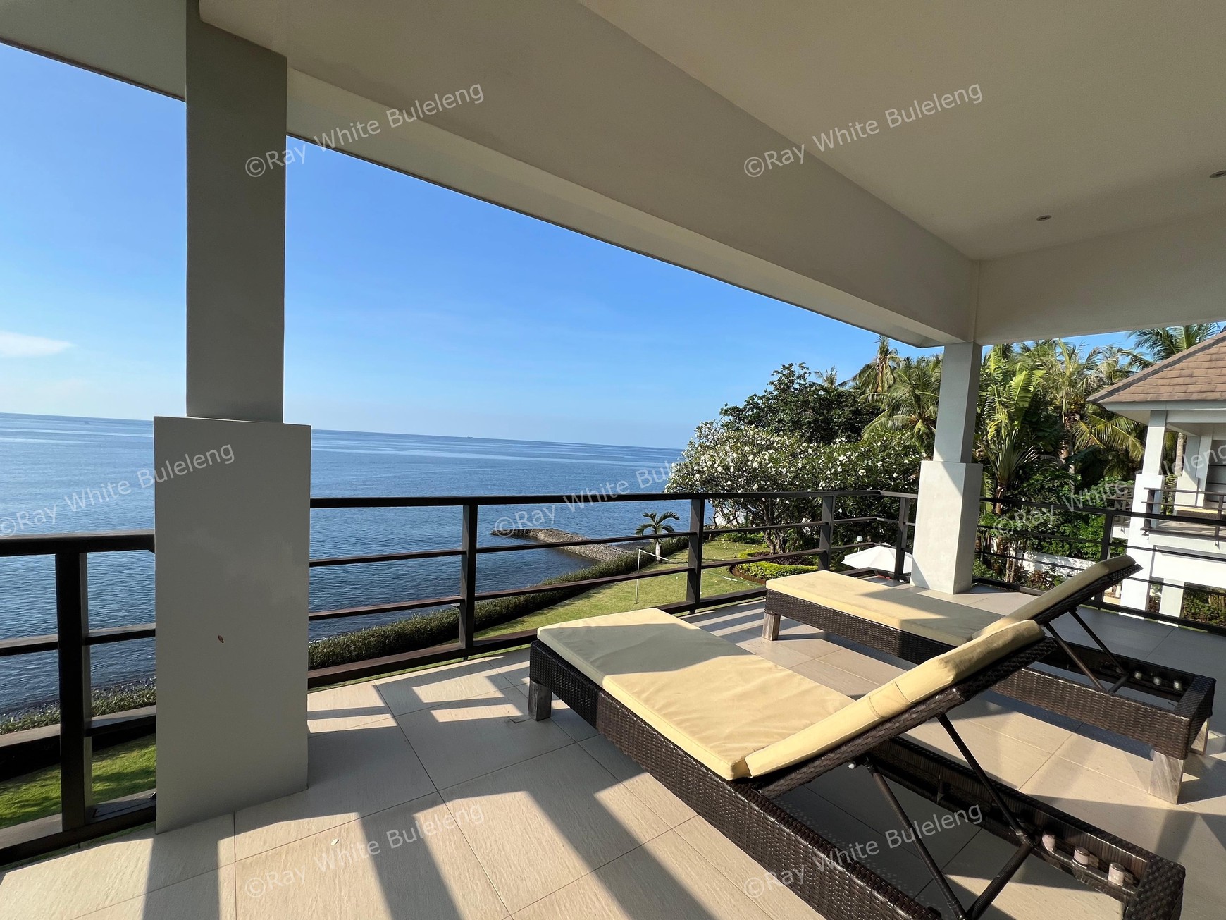 Elegant Beachfront Villa with Ocean View Terrace & Expansive Grounds