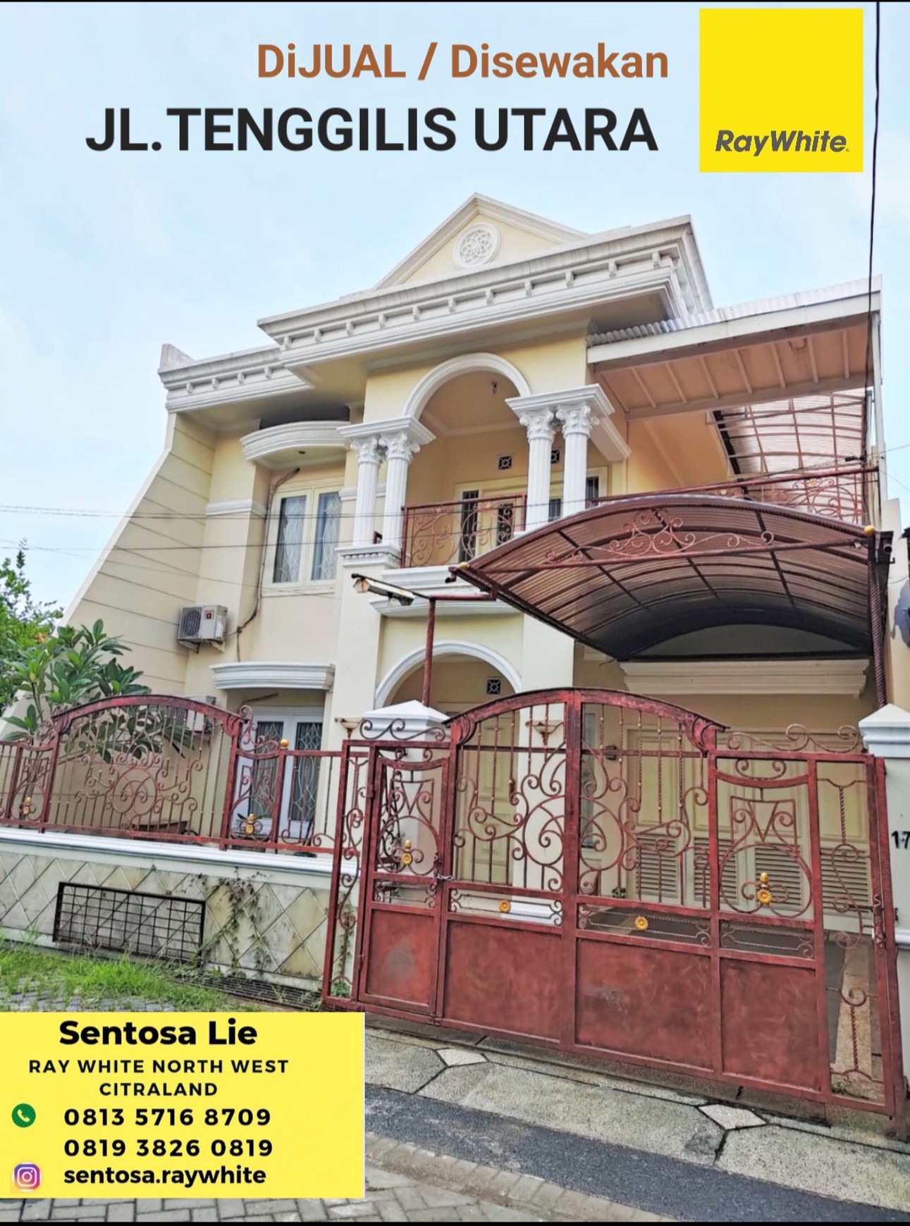 Dijual / Disewakan Rumah Tenggilis Utara Dekat Ubaya, Siwalankerto, Jemur Andayani, A Yani