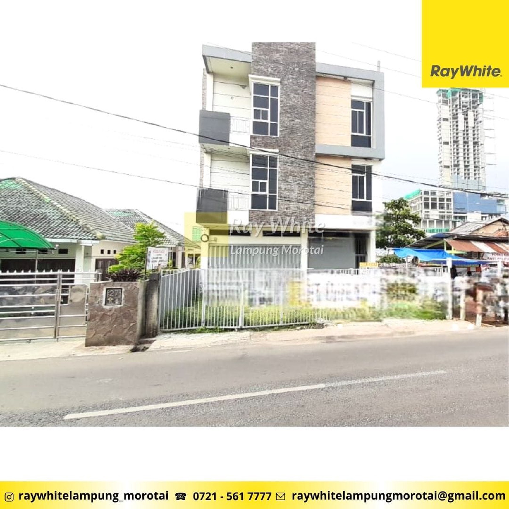 Disewakan ruko 3 lantai di tanjung karang pusat