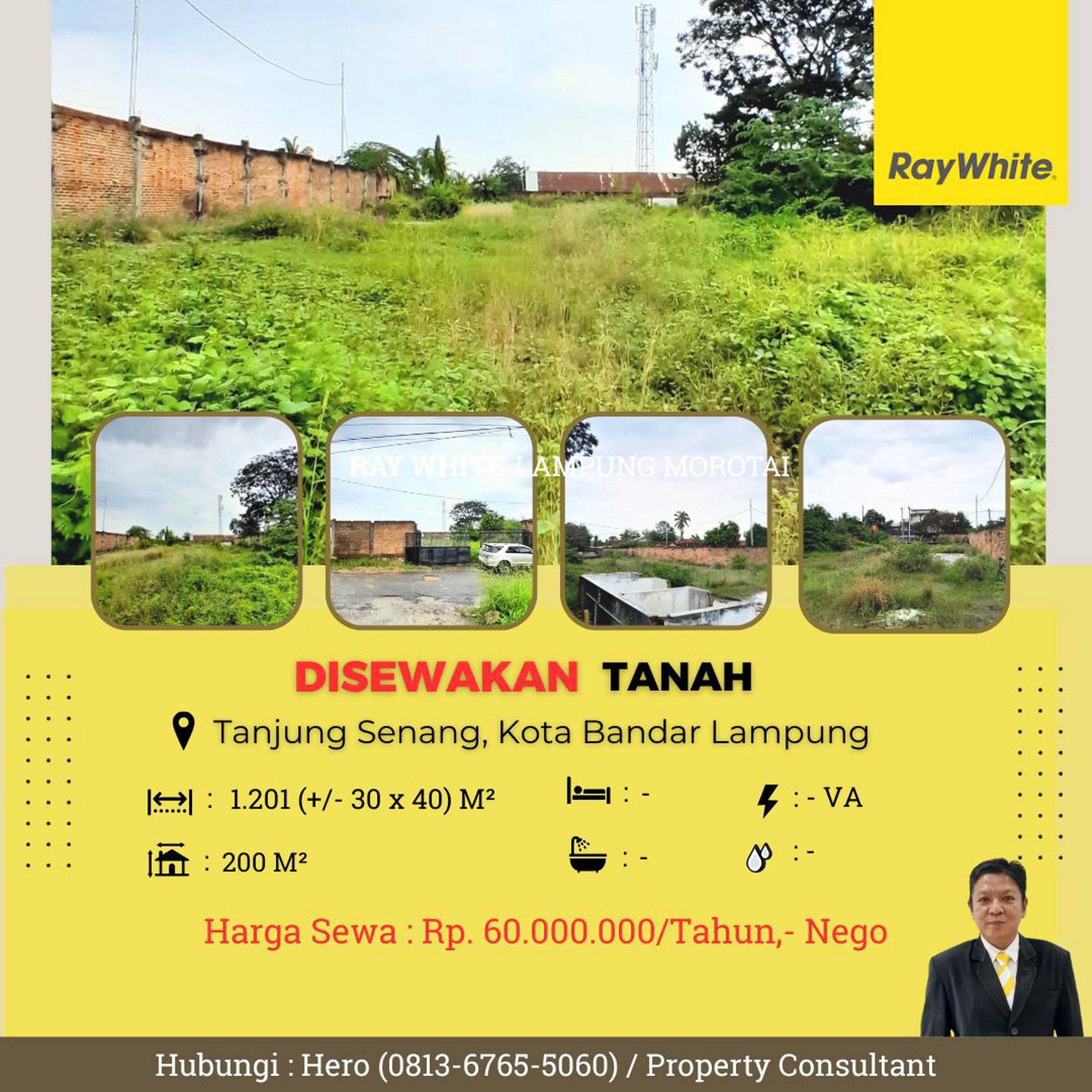 DISEWAKAN TANAH DI DEKAT SMA YADIKA TANJUNG SENANG