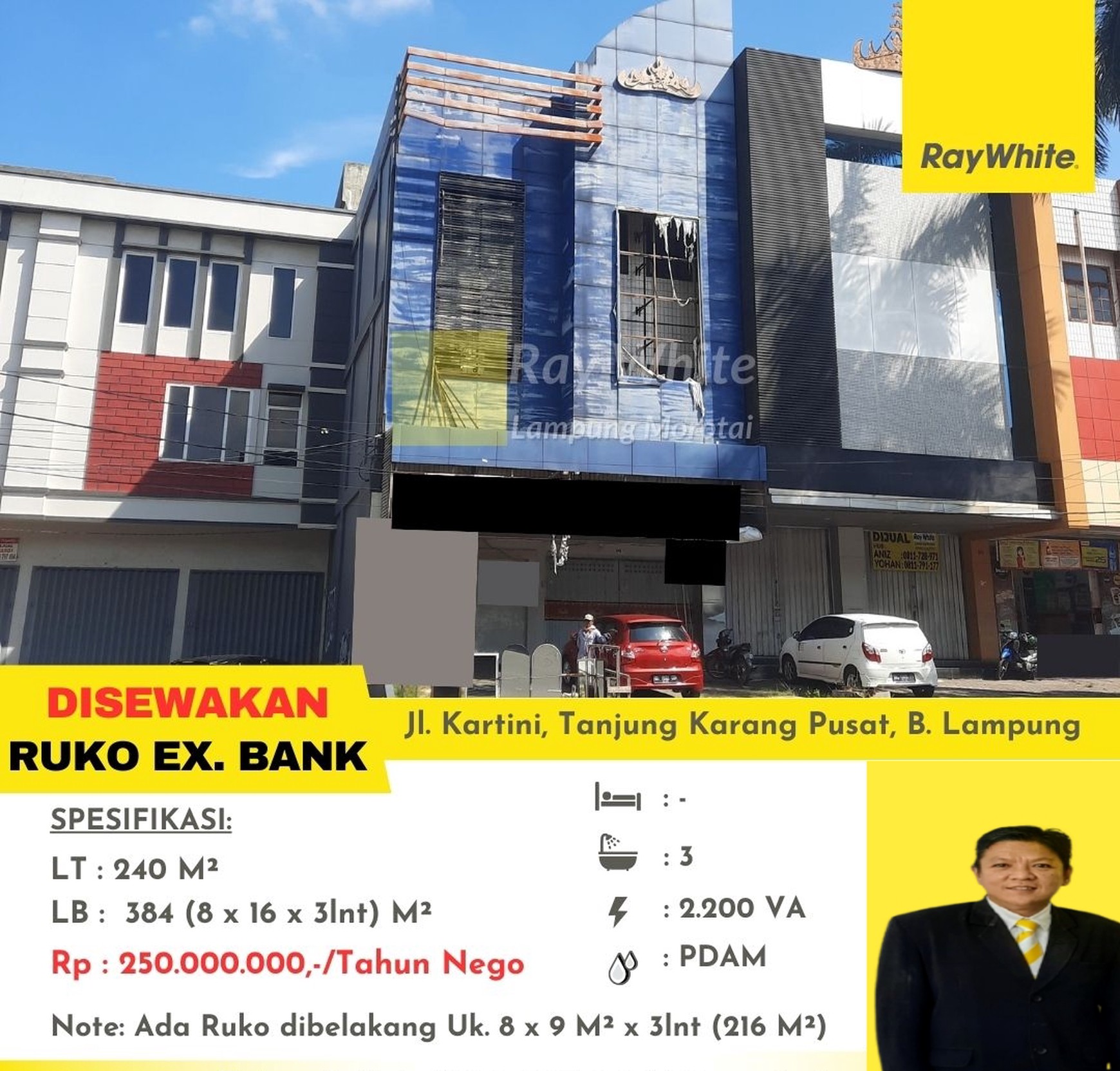 Disewakan Ruko eks Bank Siap Pakai