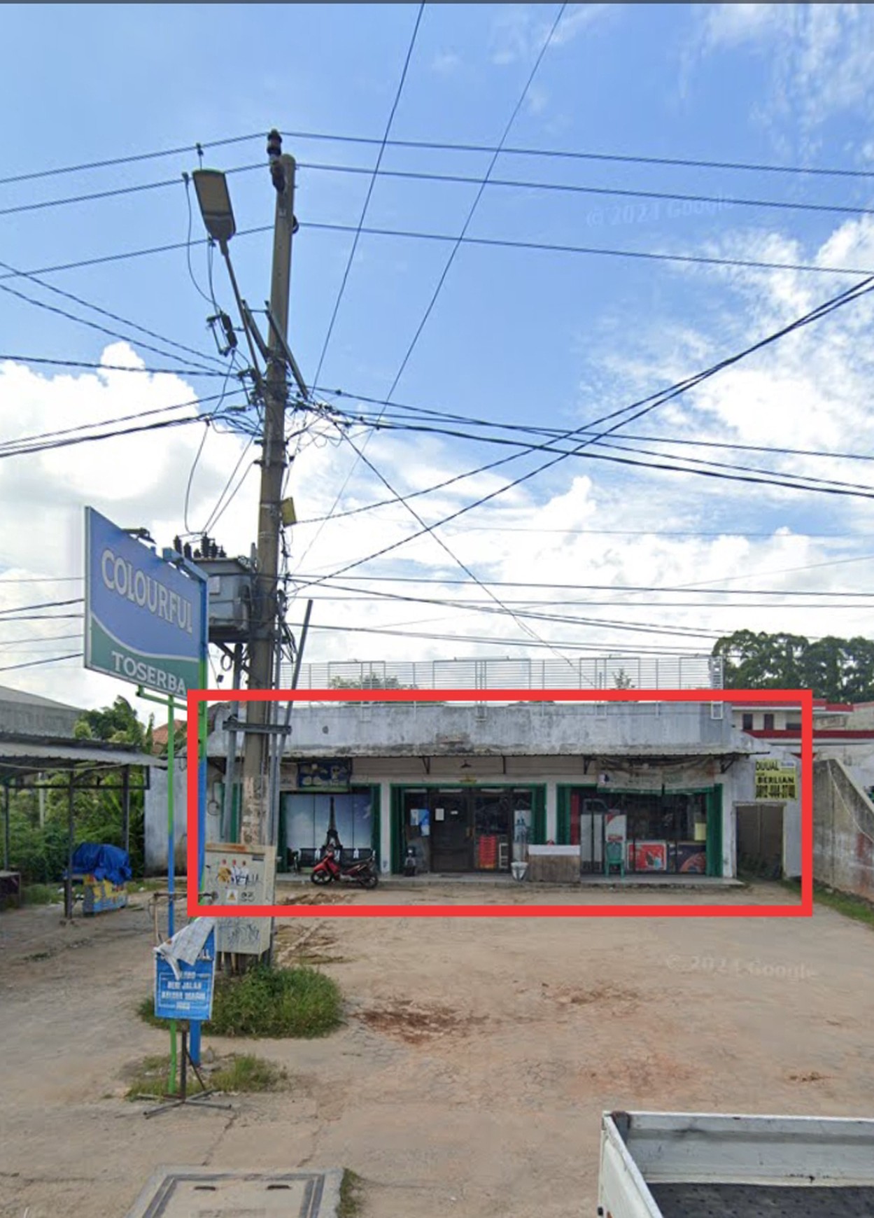 Tanah bonus banguan kios 3 pintu di Jln. Urip Sumoharjo Wayhalim Bandarlampung