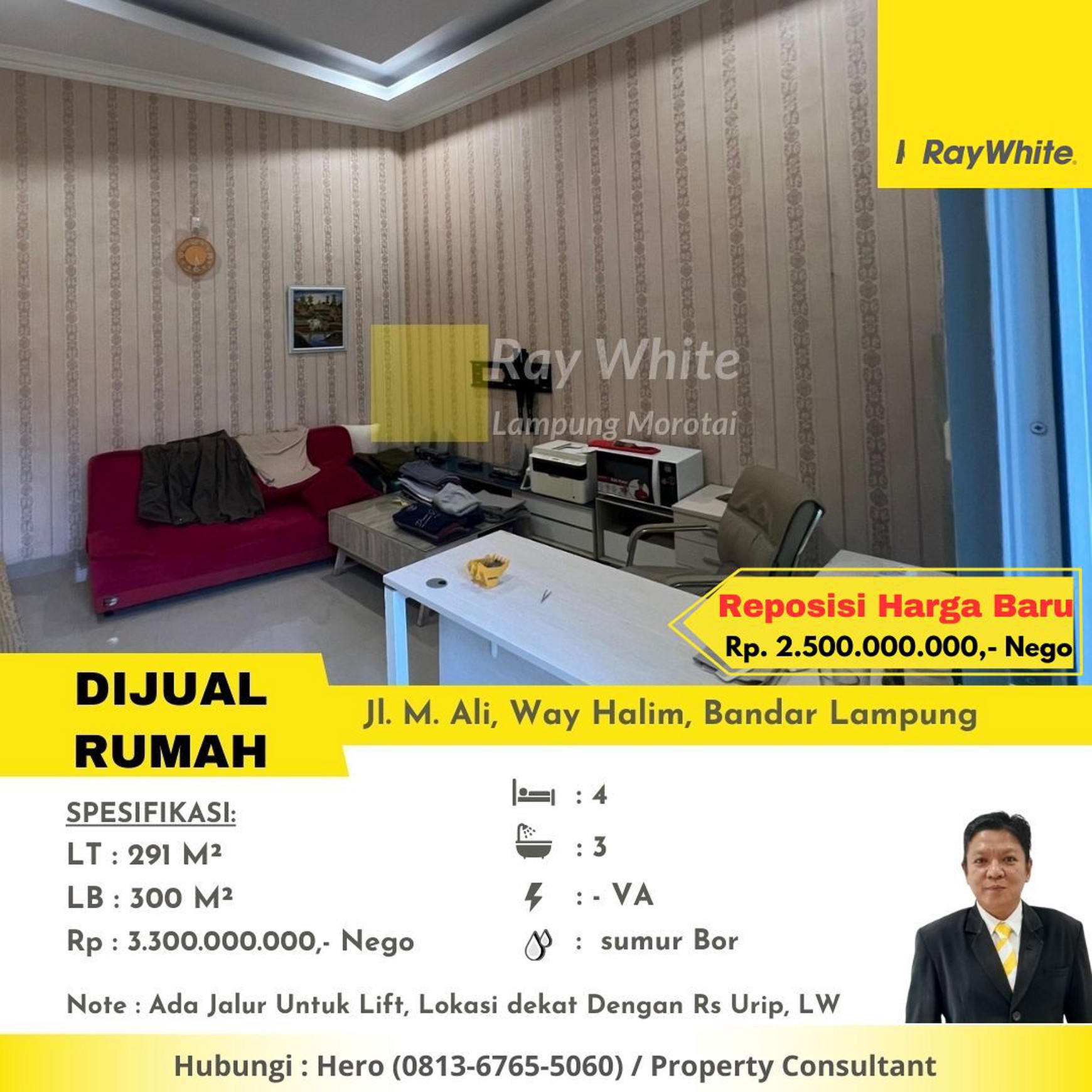 DIJUAL CEPAT RUMAH MEWAH DI WAY HALIM DEKAT DENGAN LAMPUNG WALK