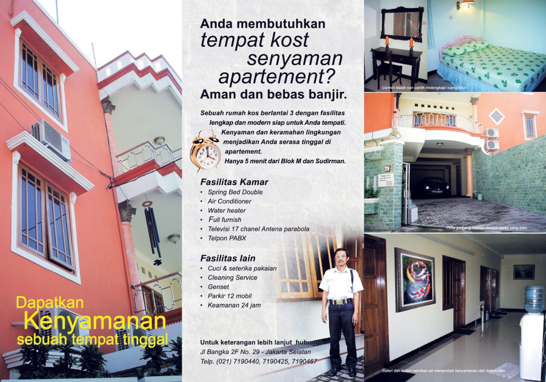 Dijual cepat rumah Kost di Jl. Bangka Raya, Jakarta Selatan. Strategis, pusat Bisnis, AC tiap kamar, Listrik tiap kamar, keamanan 24 jam, ada water heataer.