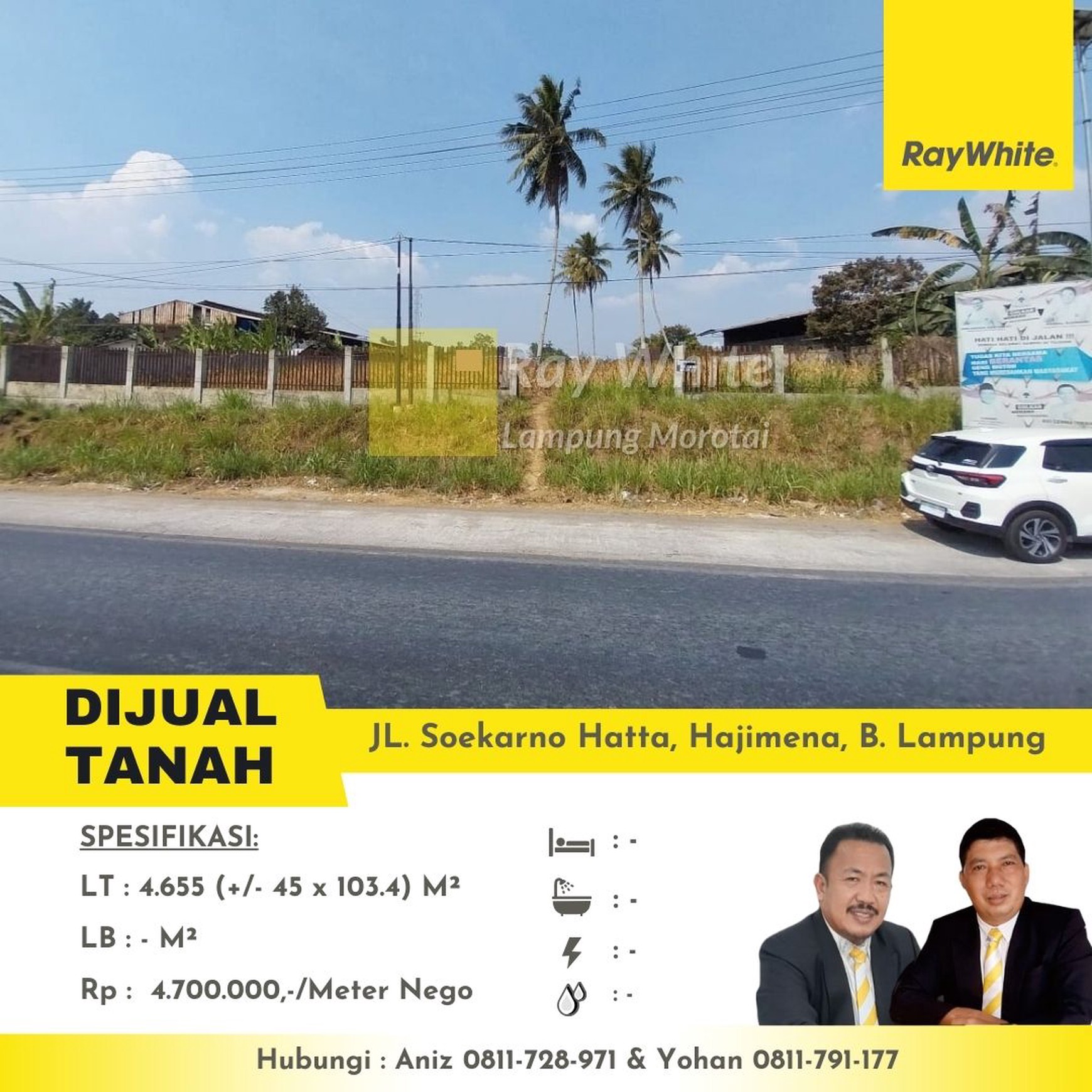 dijual tanah murah hajimena Bandar lampung