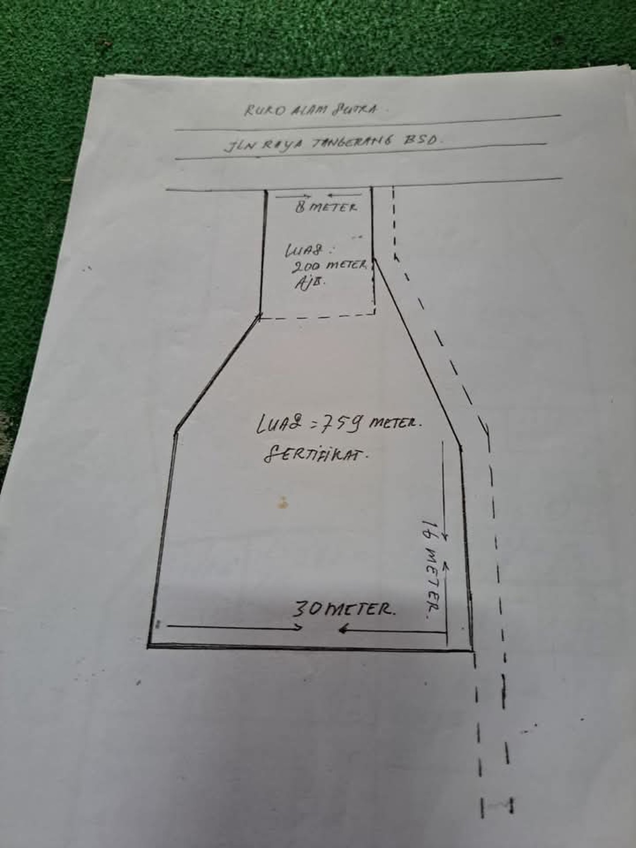 Lahan Komersial di jalan Raya Serpong dekat dengan alam sutera