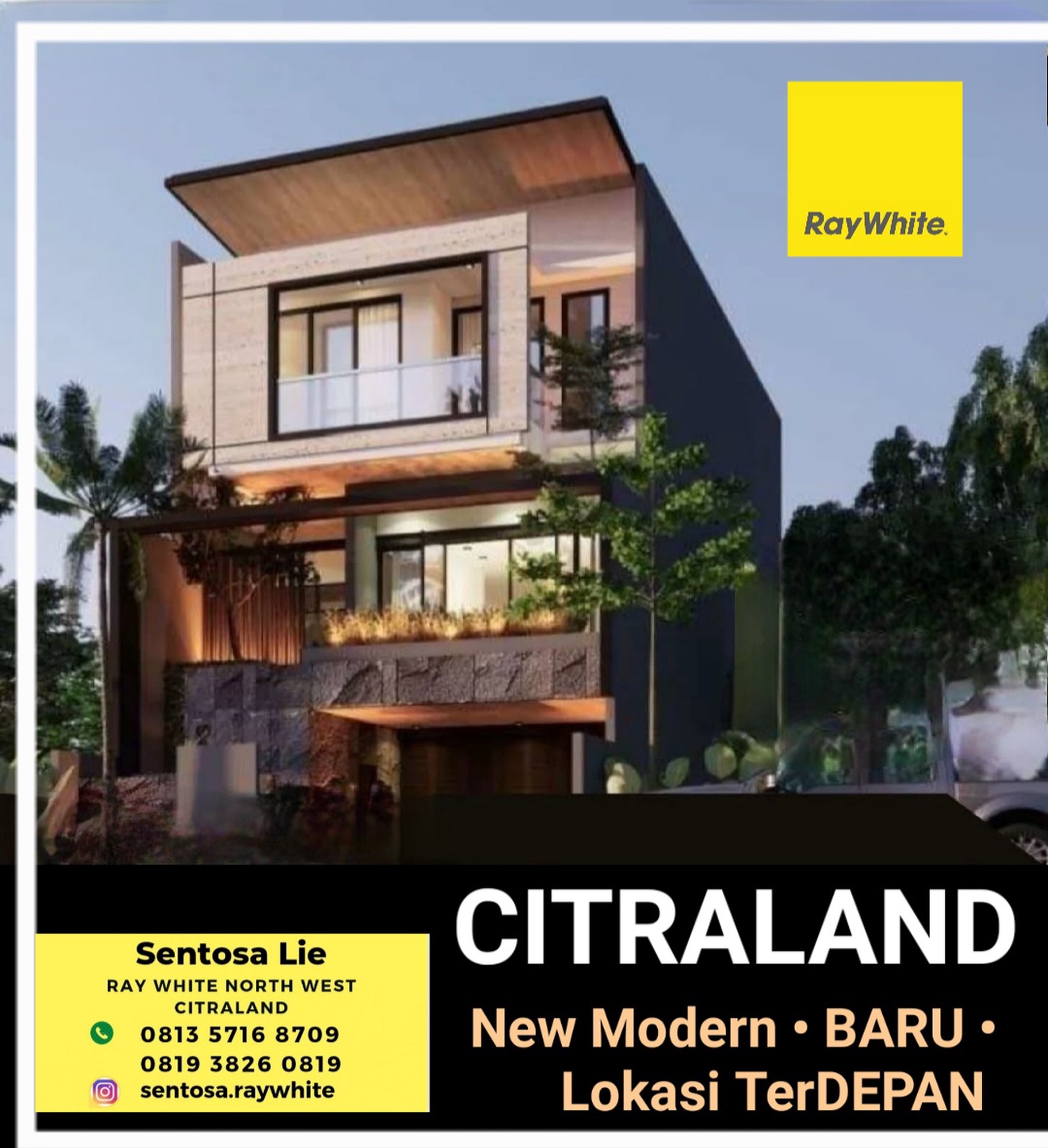 Dijual Rumah Baru Queenstown Citraland Lokasi Terdepan Dekat Gwalk - Spesial Garasi Carport 6 Mobil