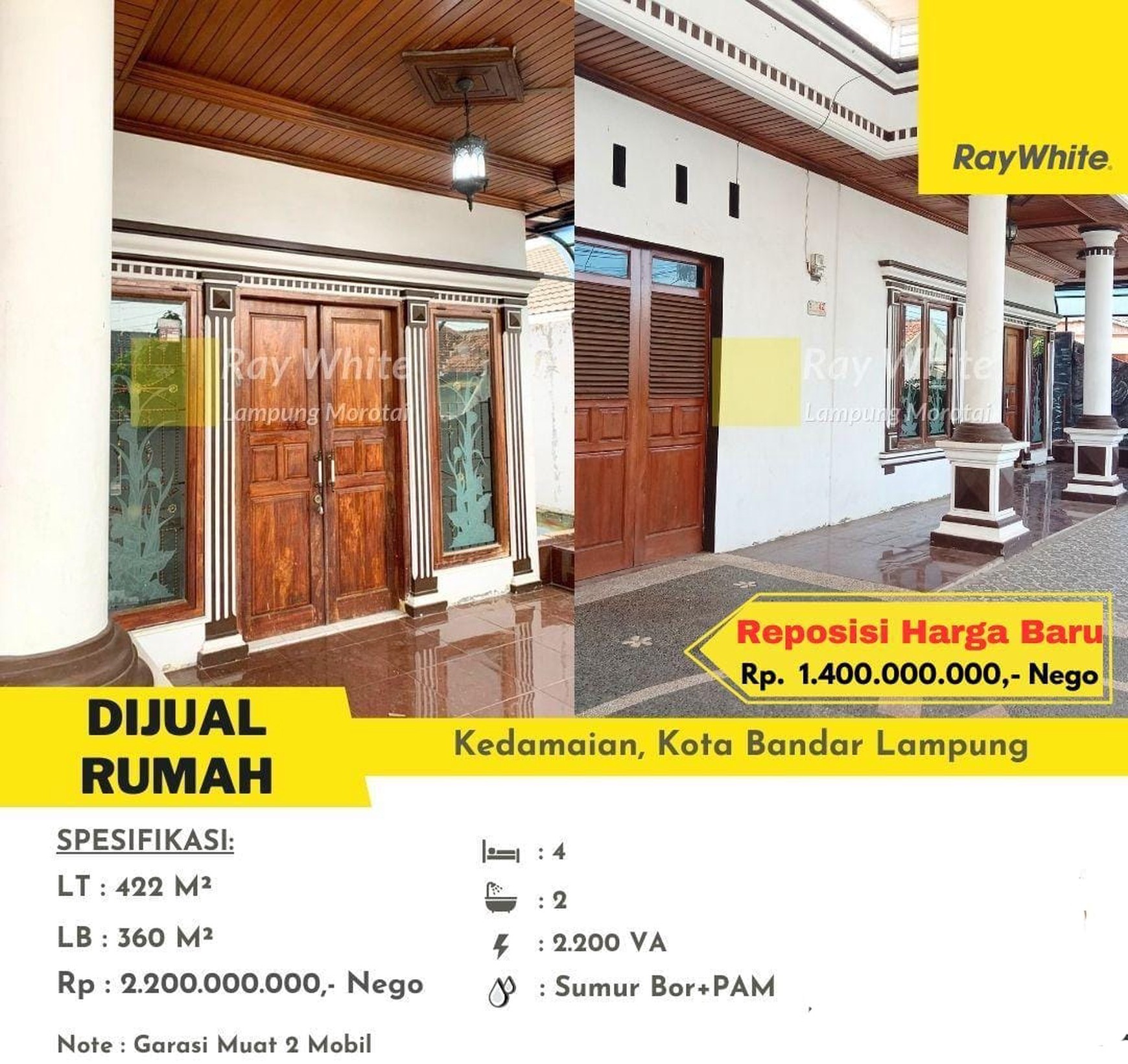 Dijual rumah di kedamaian