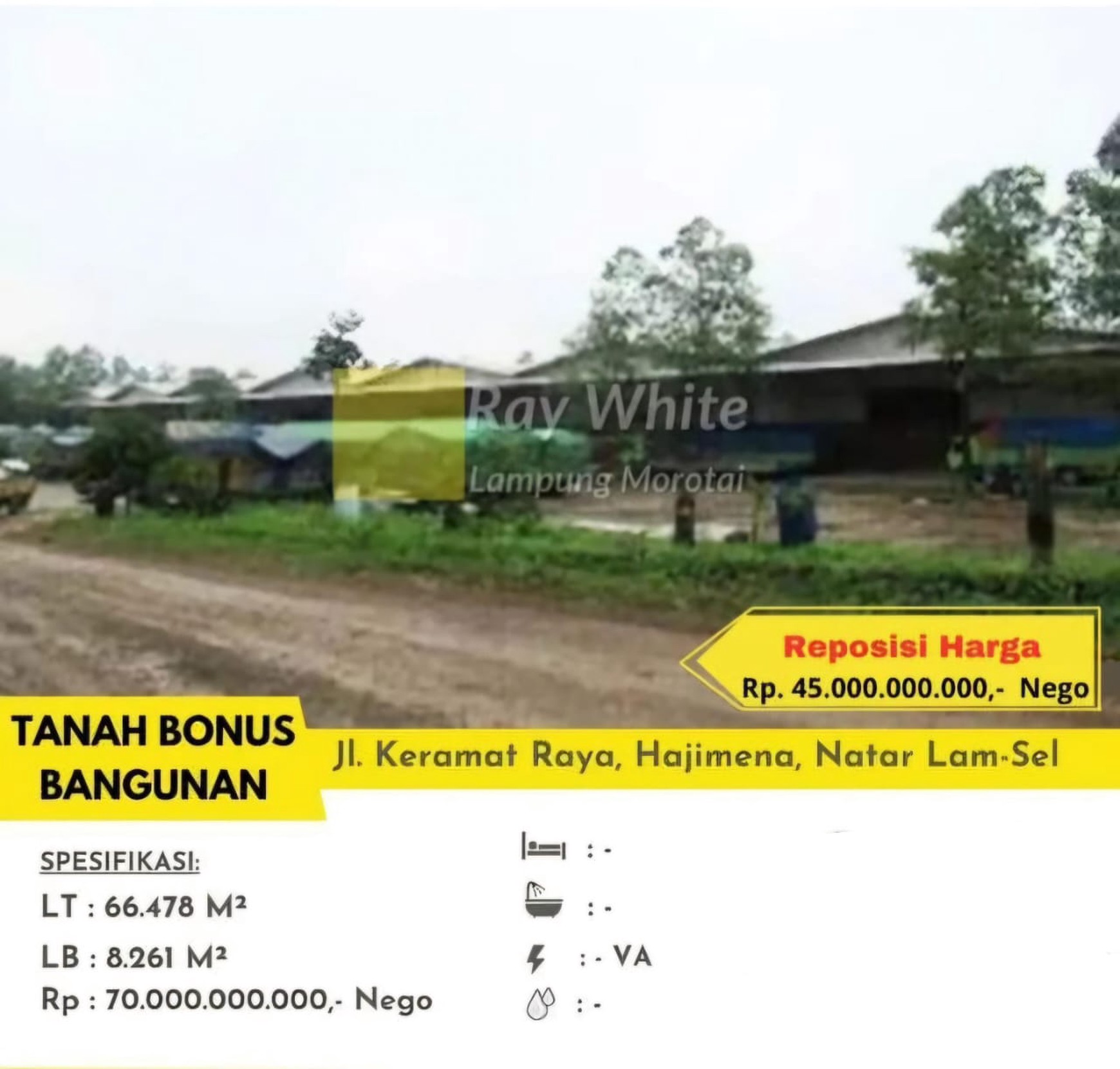 Dijual tanah bonus bangunan di natar