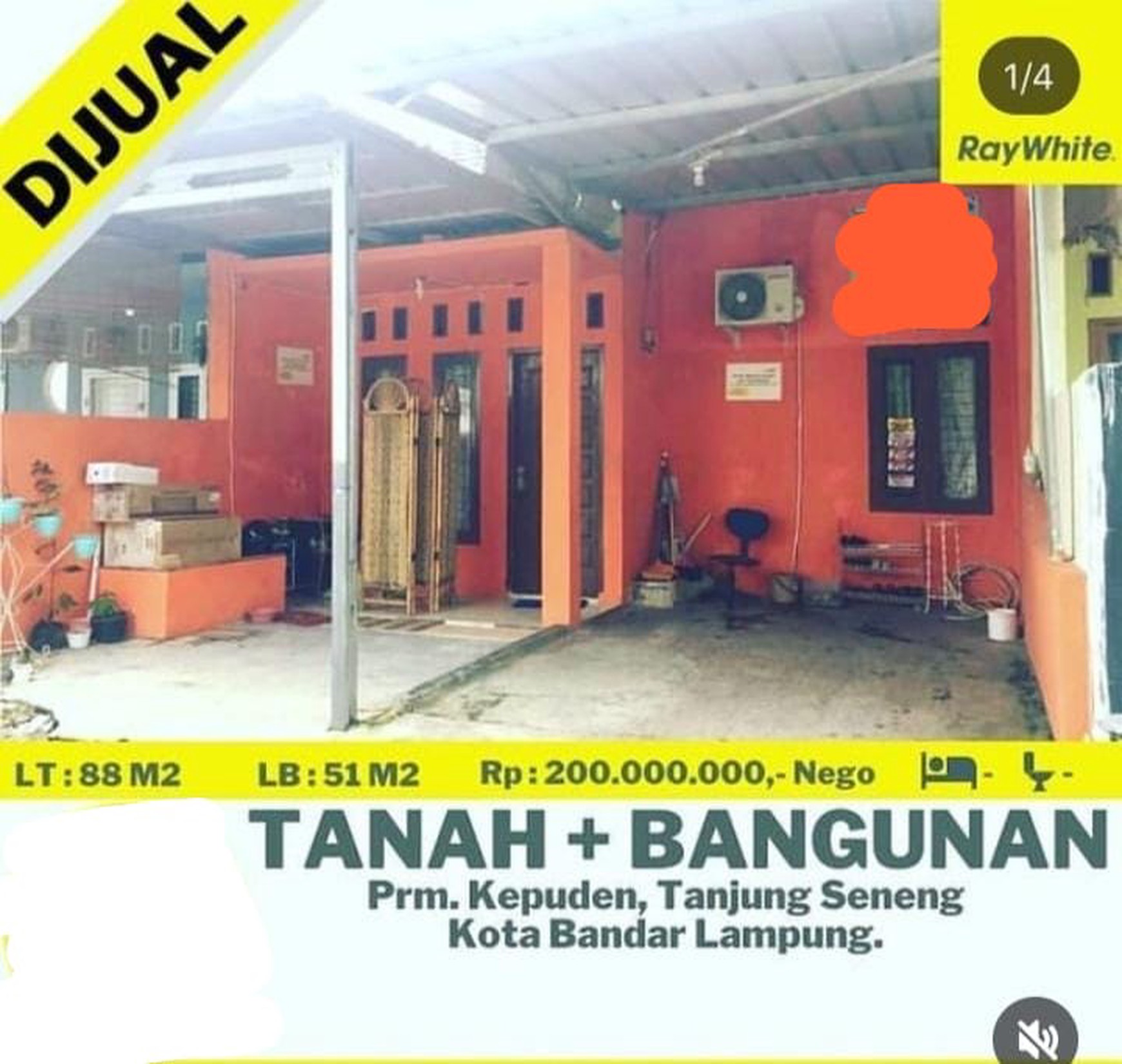 Dijual tanah + bangunan di tanjung seneng