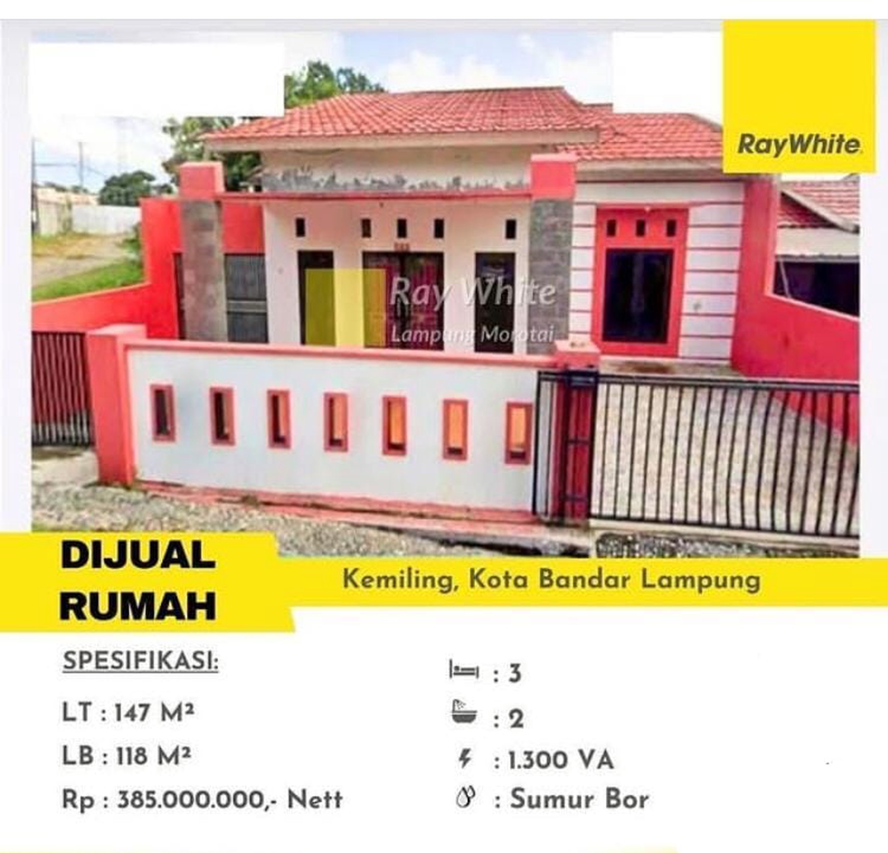 Dijual rumah di kemiling
