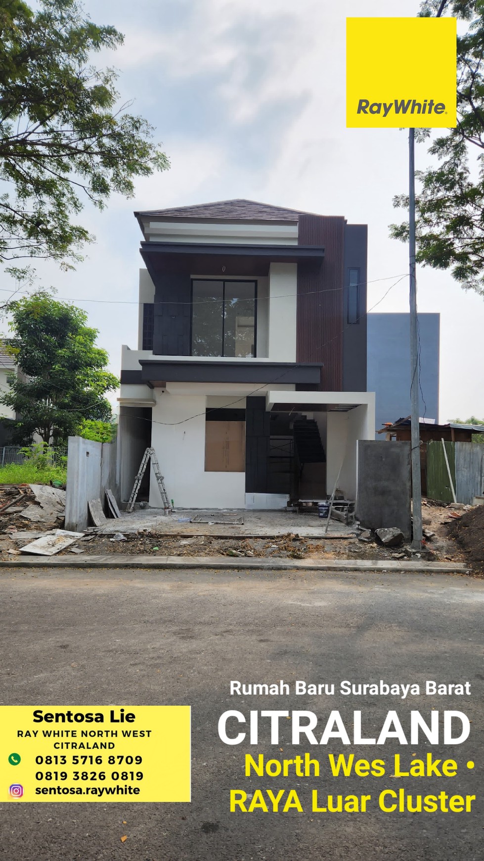 Dijual Rumah Baru Citraland Surabaya RAYA Luar Cluster Row Jalan LEBAR 4 Mobil