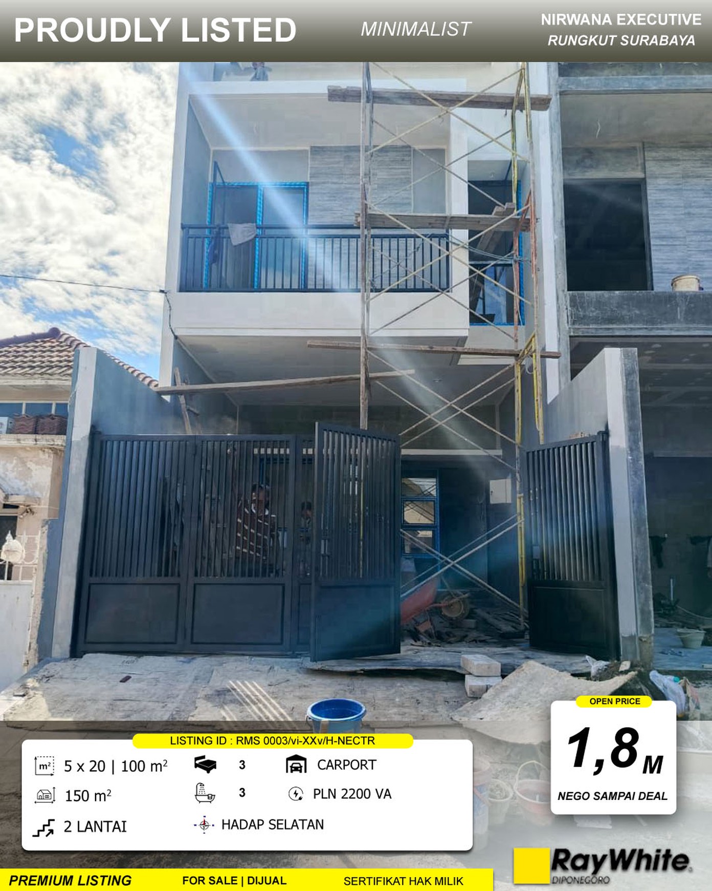 DIJUAL BRAND NEW HOME NIRWANA EXECUTIVE SURABAYA TIMUR