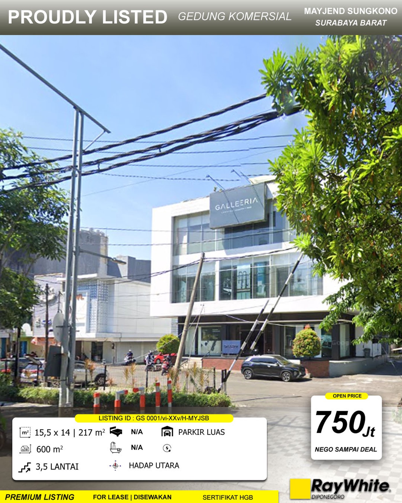 FOR LEASE | DISEWAKAN GEDUNG JL MAYJEND SUNGKONO SURABAYA BARAT