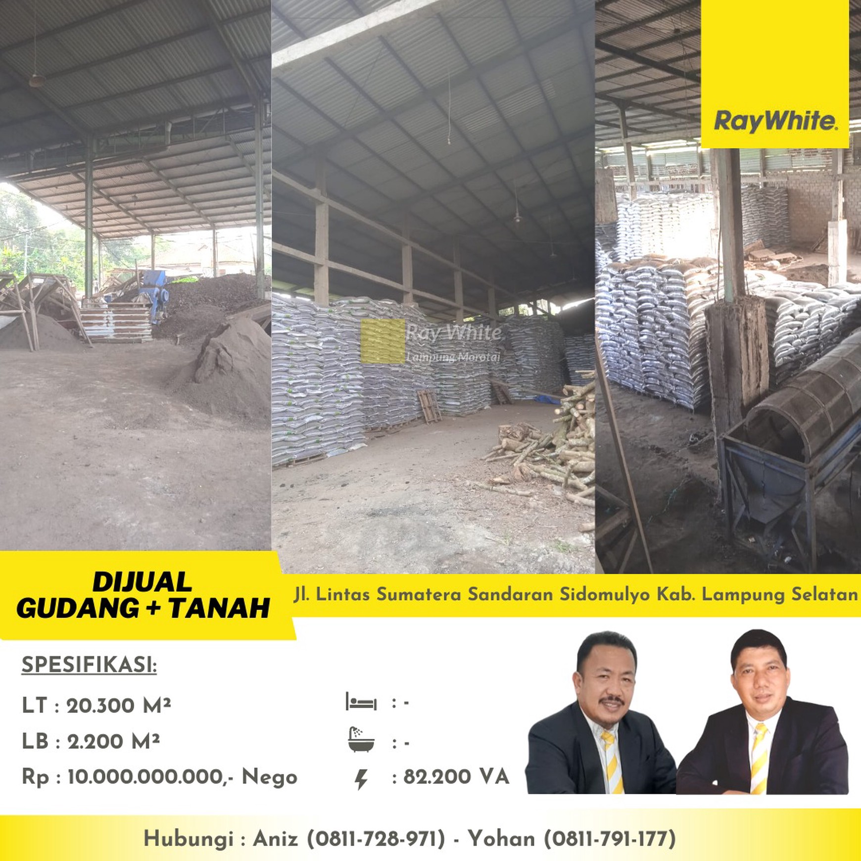 dijual gudang murah sandaran sidomulyo lampung selatan