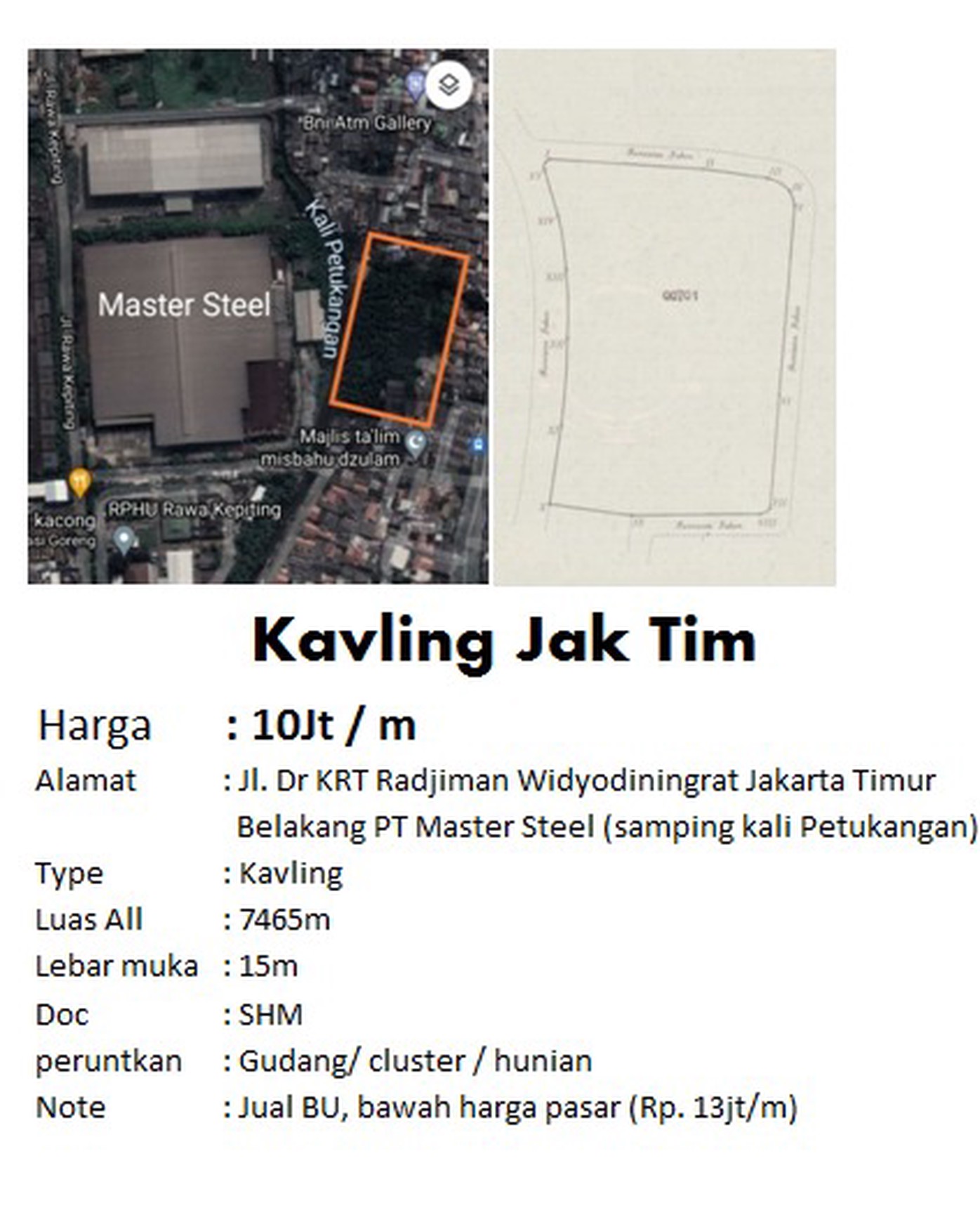 Kavling di Cakung Jakarta Timur