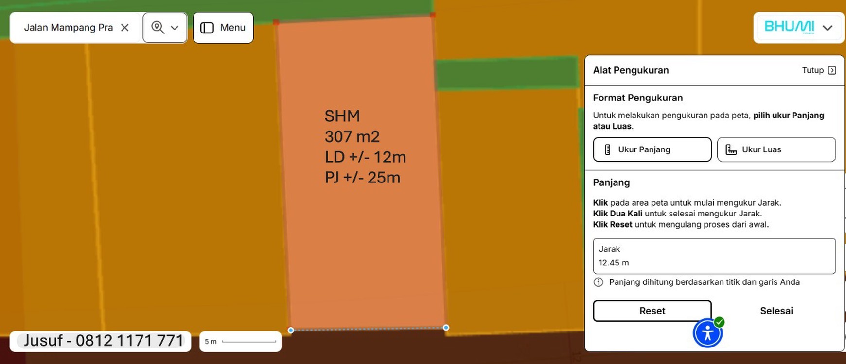 Rumah Klasik Luas Tanah 307m2 Akses 2 Jalan di Mampang Prapatan