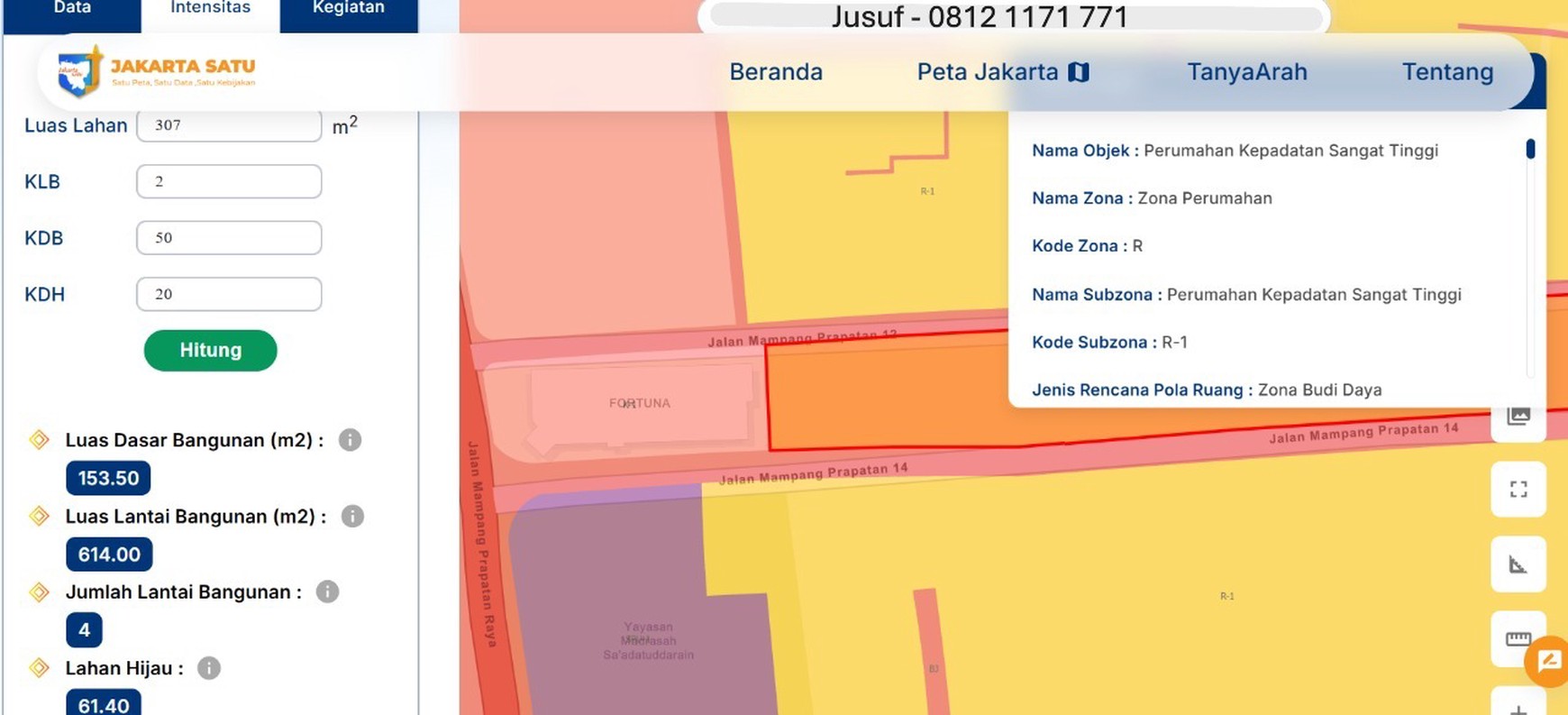 Rumah Klasik Luas Tanah 307m2 Akses 2 Jalan di Mampang Prapatan