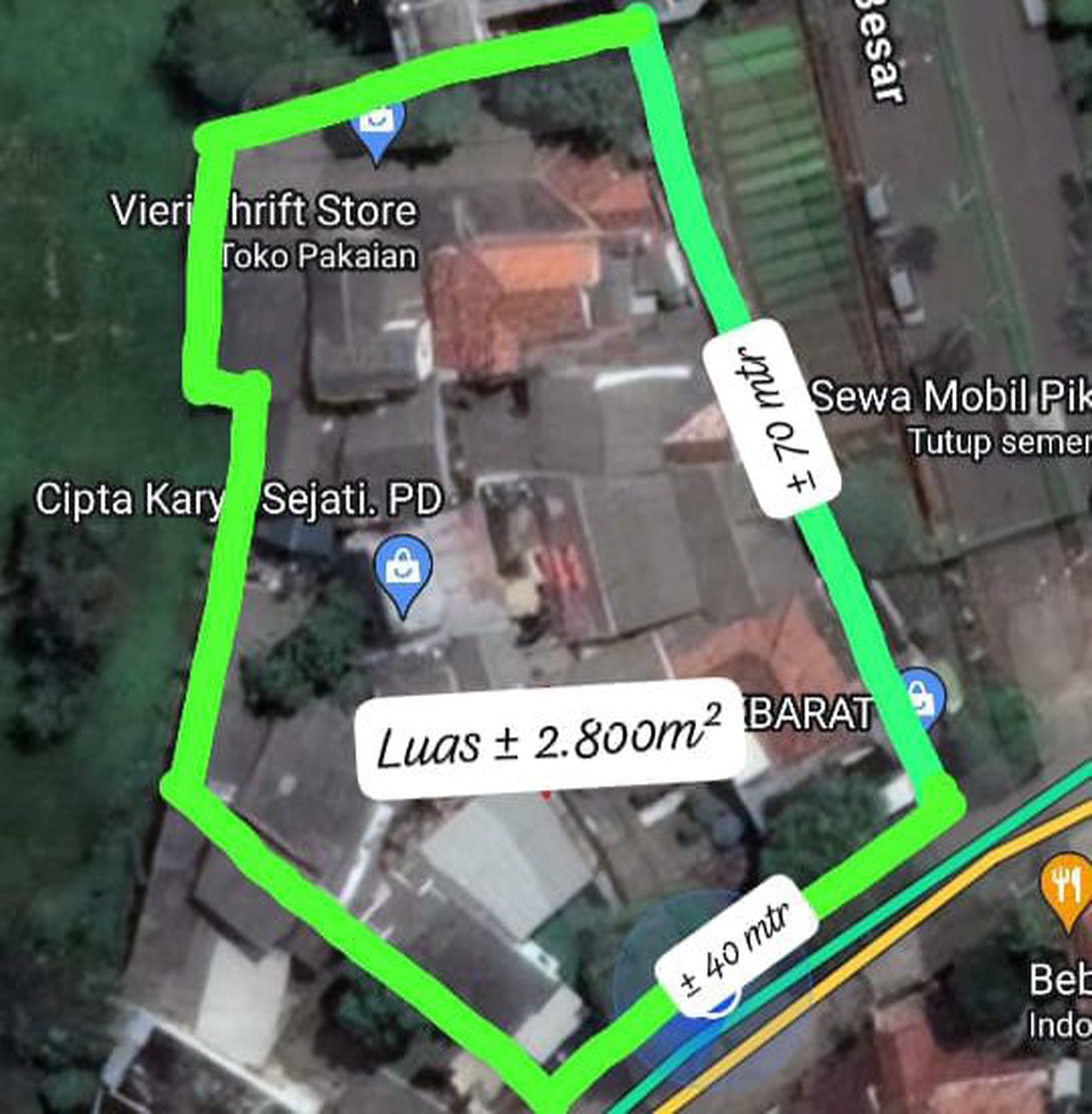 Kavling/Tanah Letak Hook di Kebon Jeruk Jakarta Barat