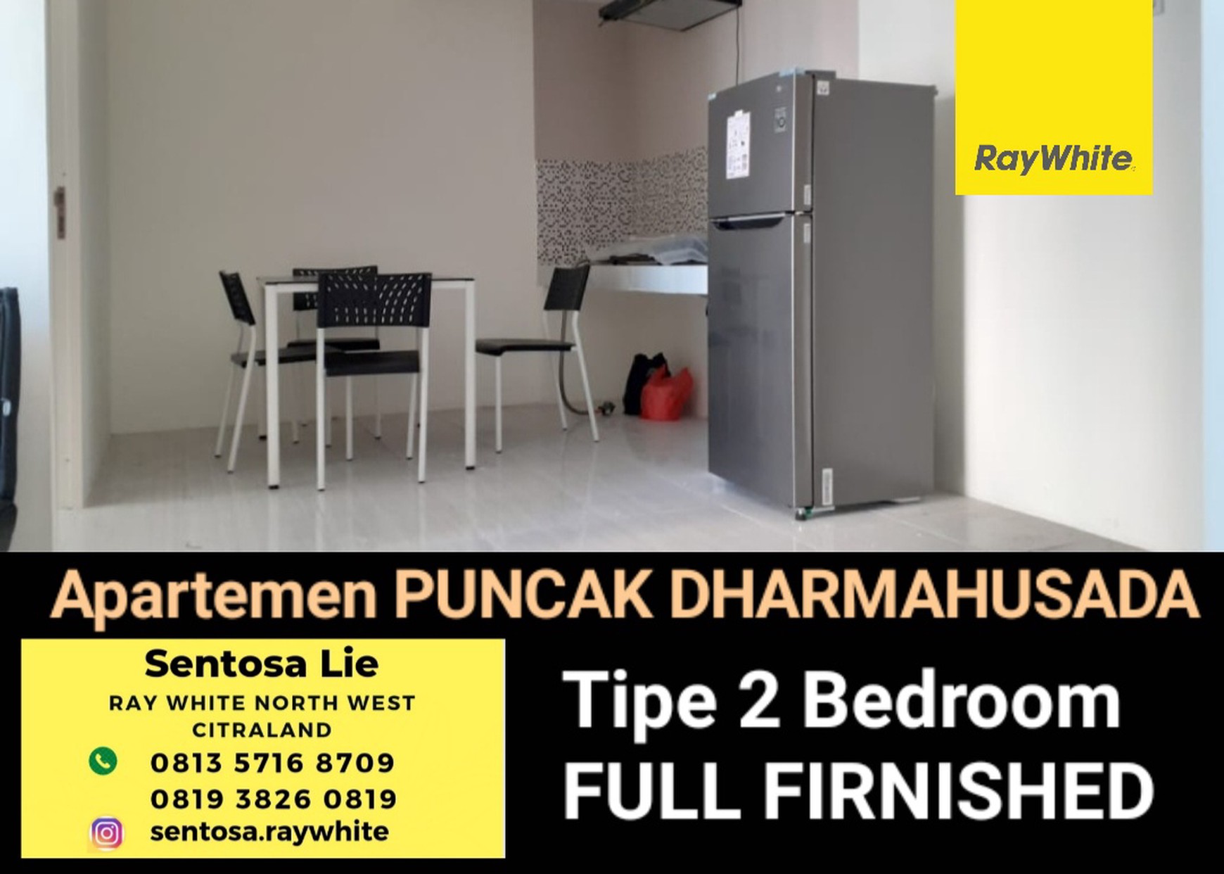 Dijual Apartemen Puncak Dharmahusada Tipe 2 Bedroom Full Furnished Tower A Lantai 27