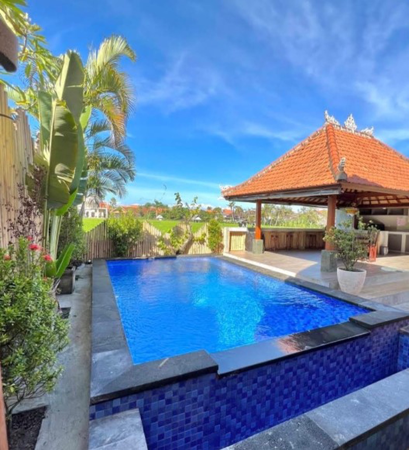 Rental - Natural villa rent with the rice field view in prime area Berawa, Canggu, Bali!