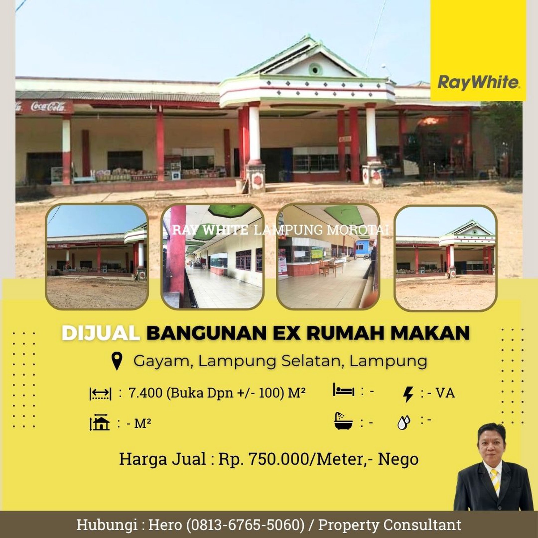 DIJUAL LAHAN EX RUMAH MAKAN DI GAYAM KALIANDA LAMPUNG SELATAN