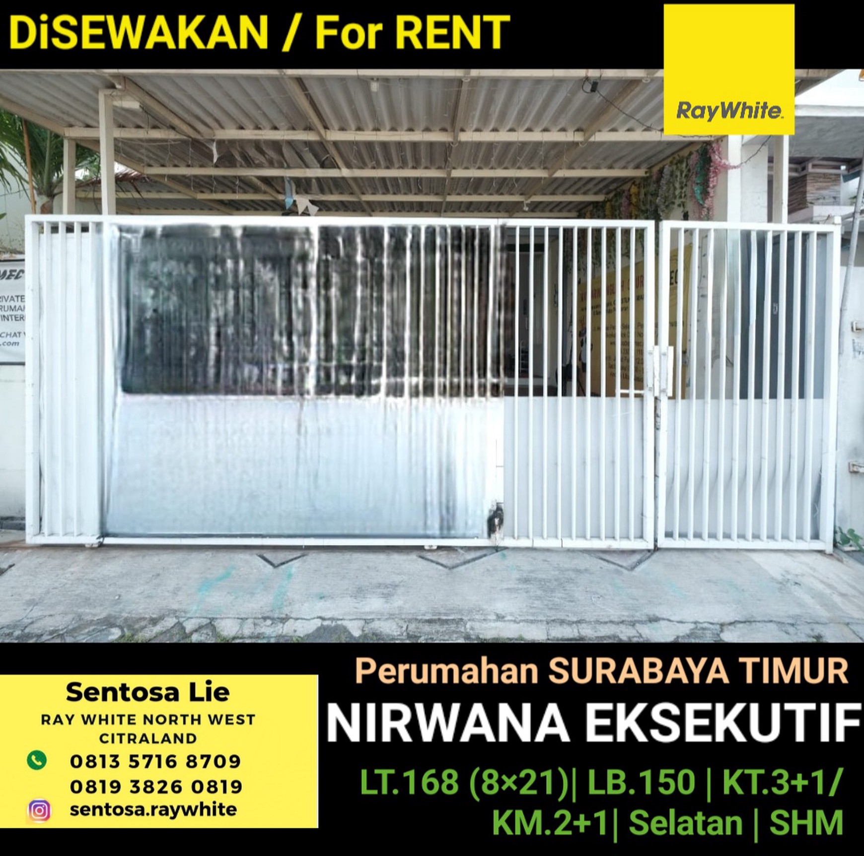 Murah Disewakan Rumah Nirwana Eksekutif - Rungkut - Wonorejo Dekat Merr, Galaxy Mall