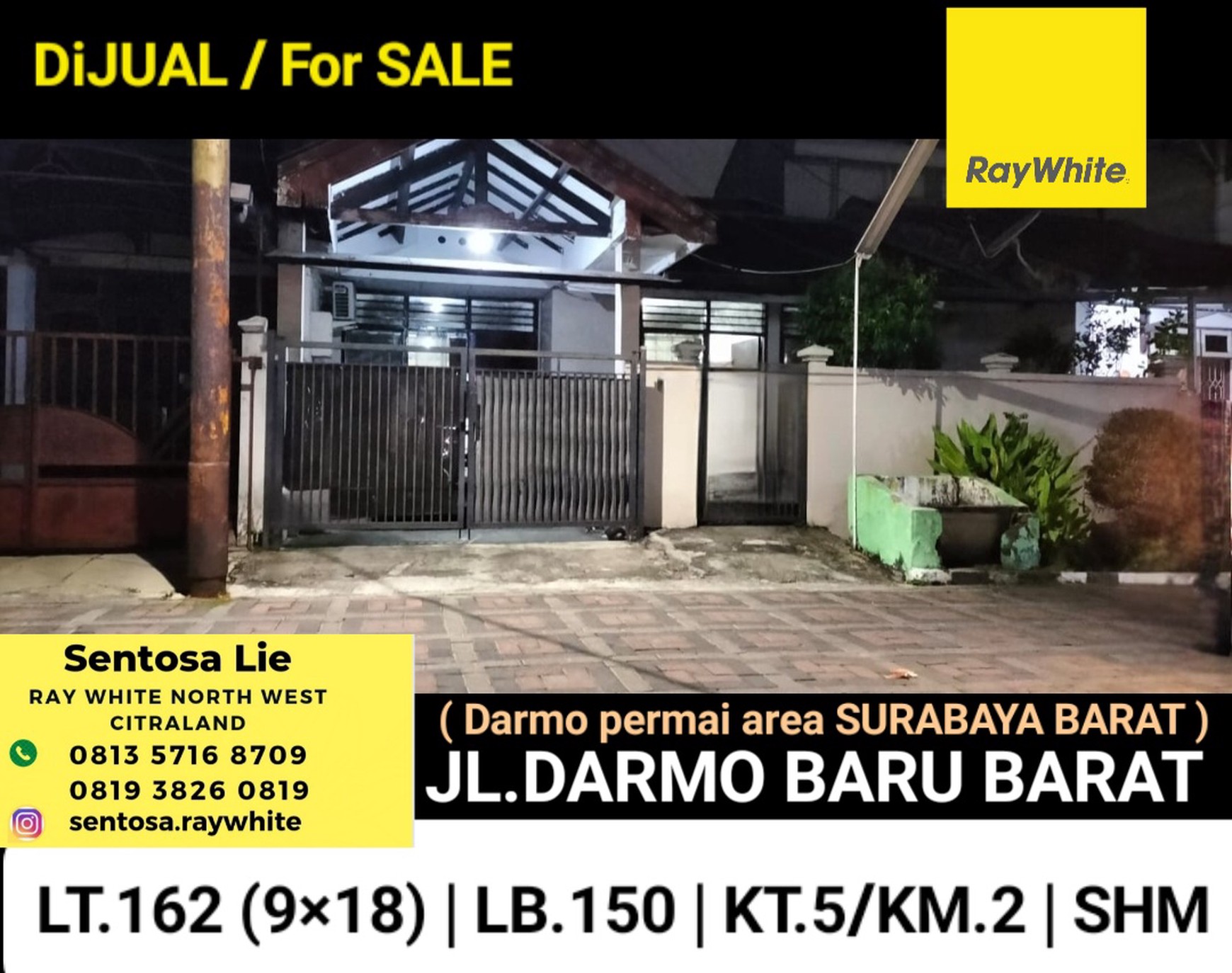 Murah Luas Rumah Darmo Permai Area Darmo Baru Barat - Sukomanunggal Surabaya Dekat Kupang Indah, Hr Muhammad, Akses Tol Satelit