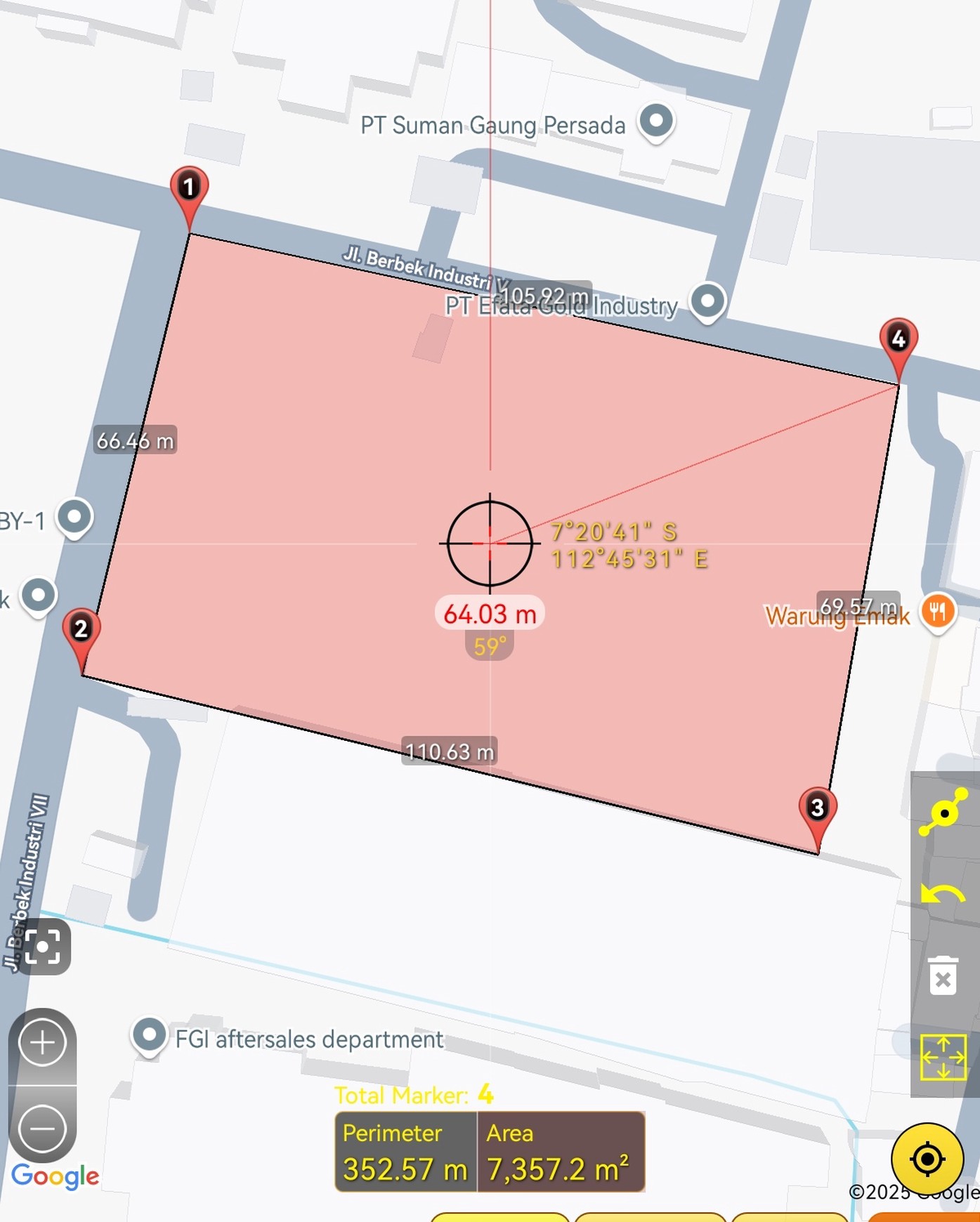 Tanah Rungkut Industri, siap pakai, dekat Exit Tol Rungkut murah Rp 20.000/m2/bln