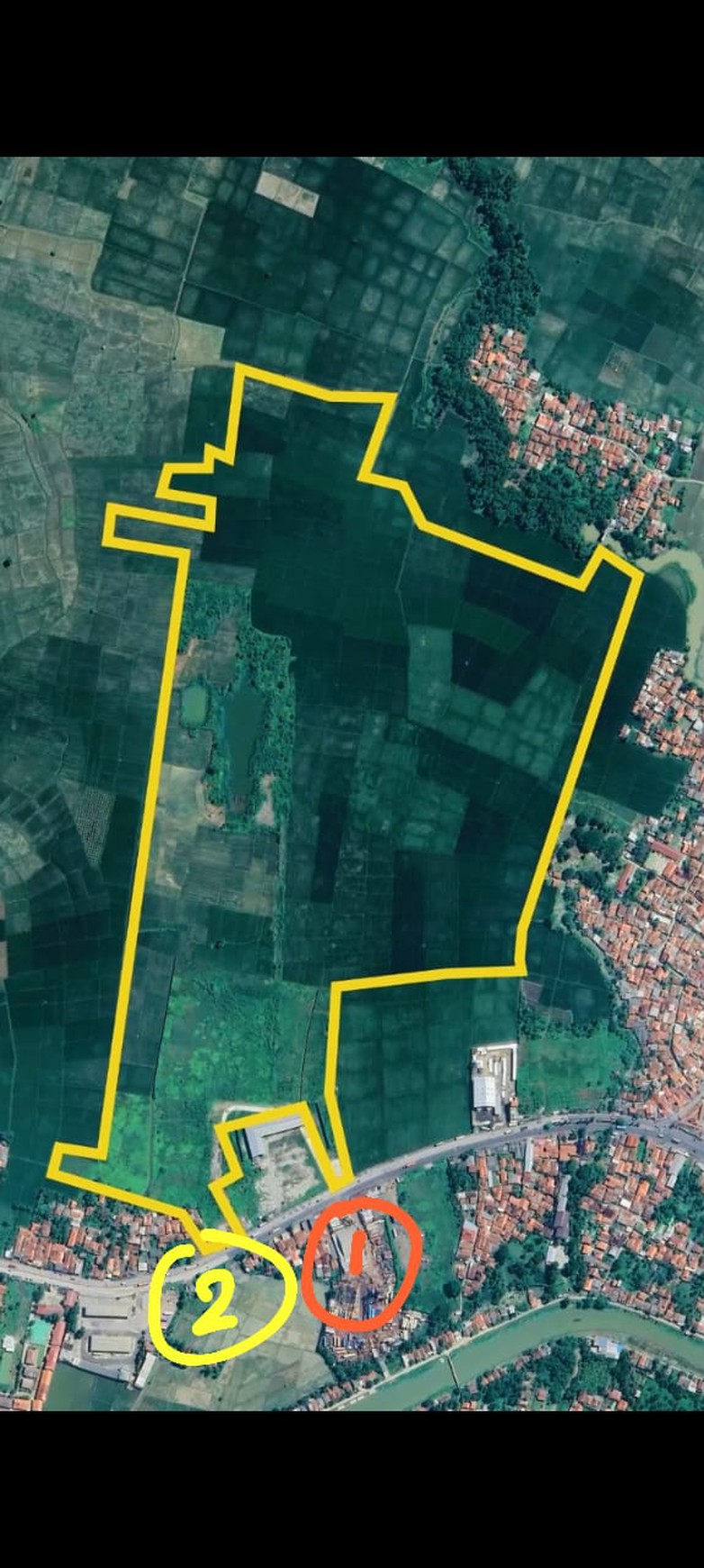 Tanah Industri 25HA 300rb/m2 Karawang Jalan Raya Pantura