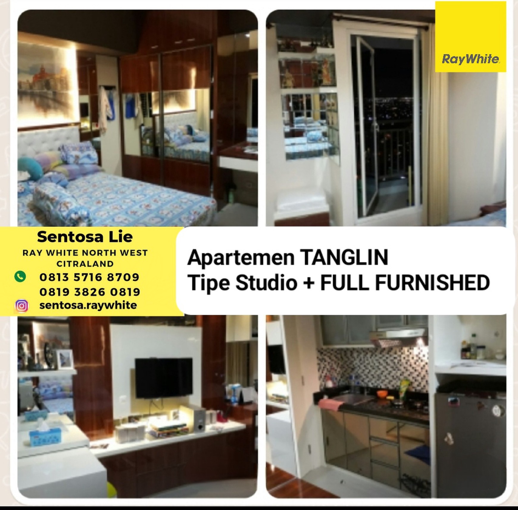 Murah Dijual Apartemen Tanglin Studio Full Furnished Pakuwon Mall Surabaya - Lantai 17 Best View