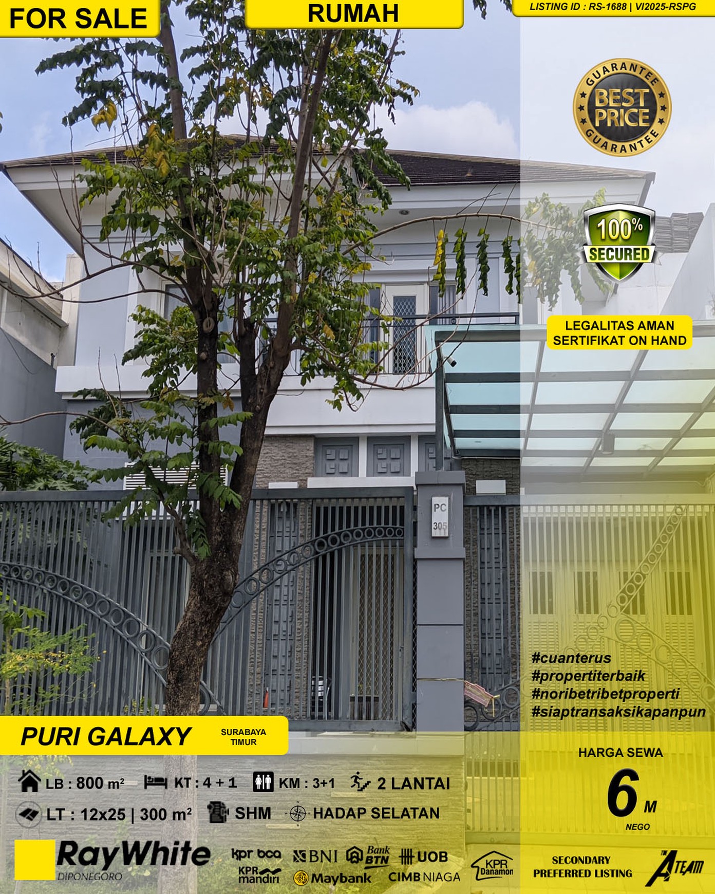 DIJUAL RUMAH MEWAH PURI GALAXY ARAYA SURABAYA TIMUR