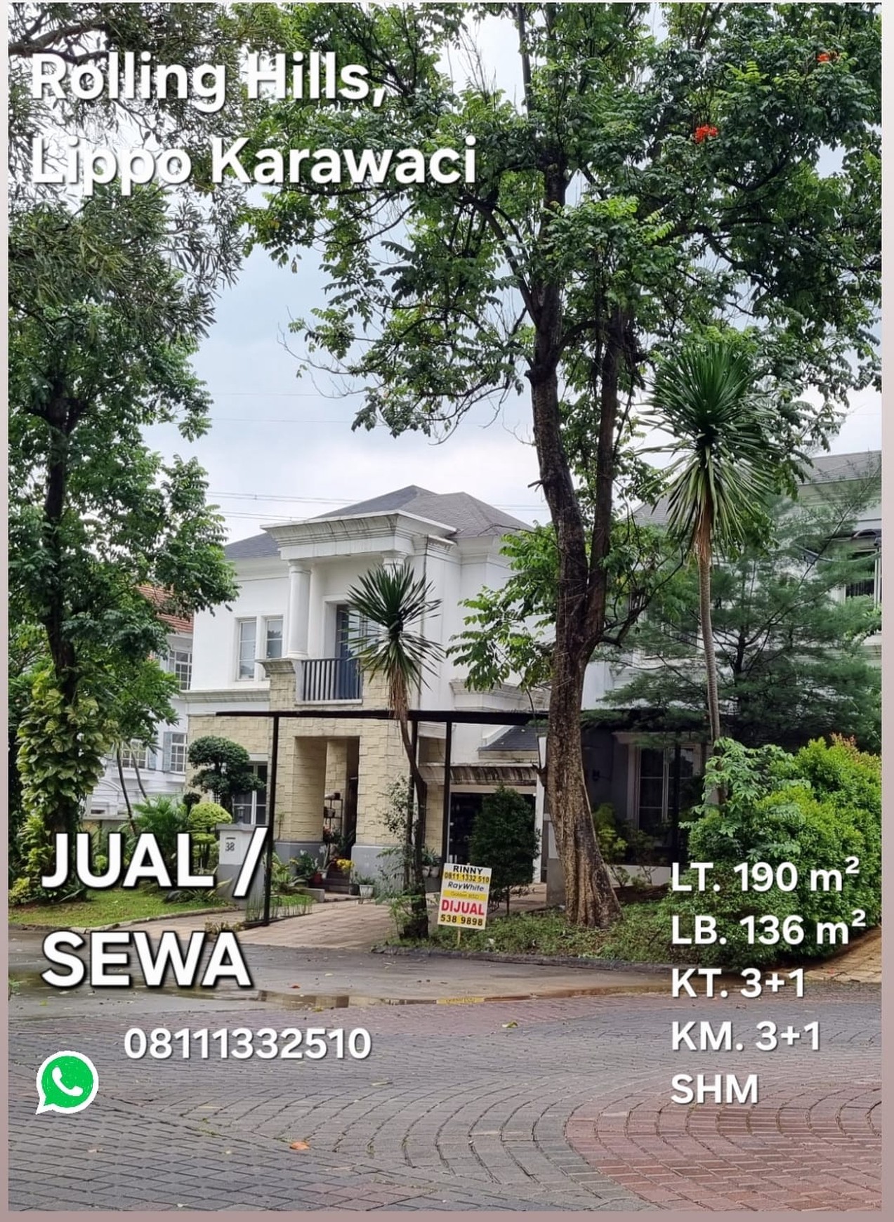 JUAL cepat rumah Taman Diponegoro, Lippo Karawaci